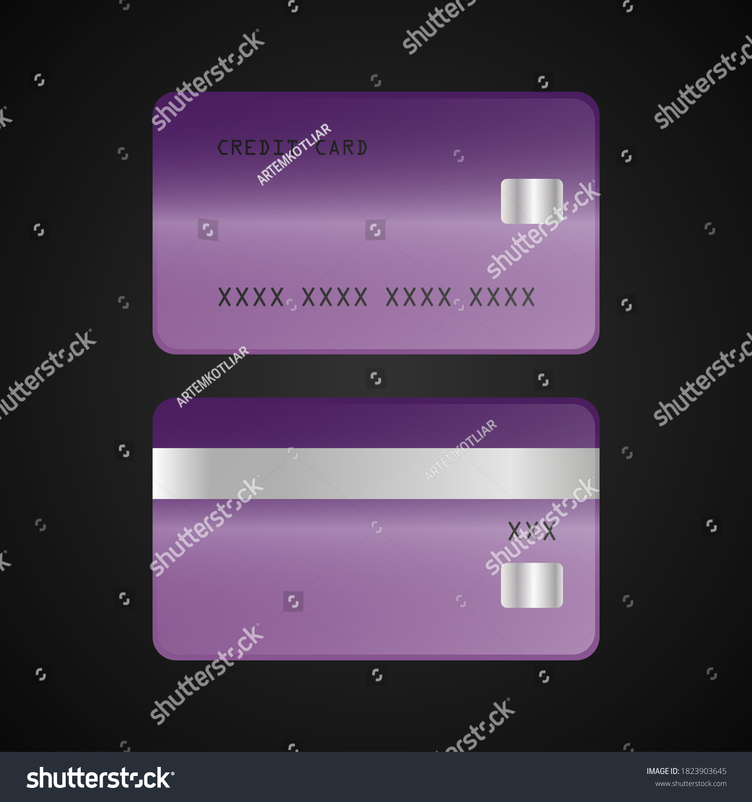 Credit Card Cover Front Back Views Stock Vector (Royalty Free ...