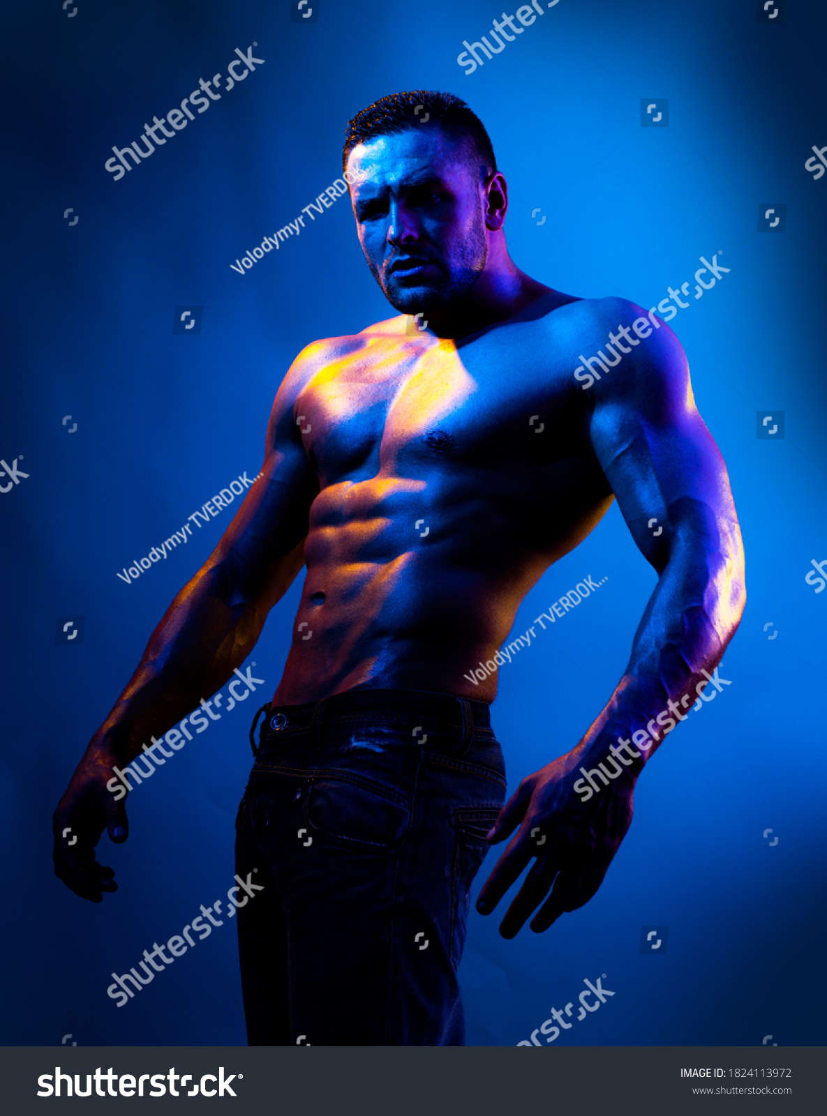 Topless Shirtless Male Model Naked Bodybuilder Stock Photo Shutterstock