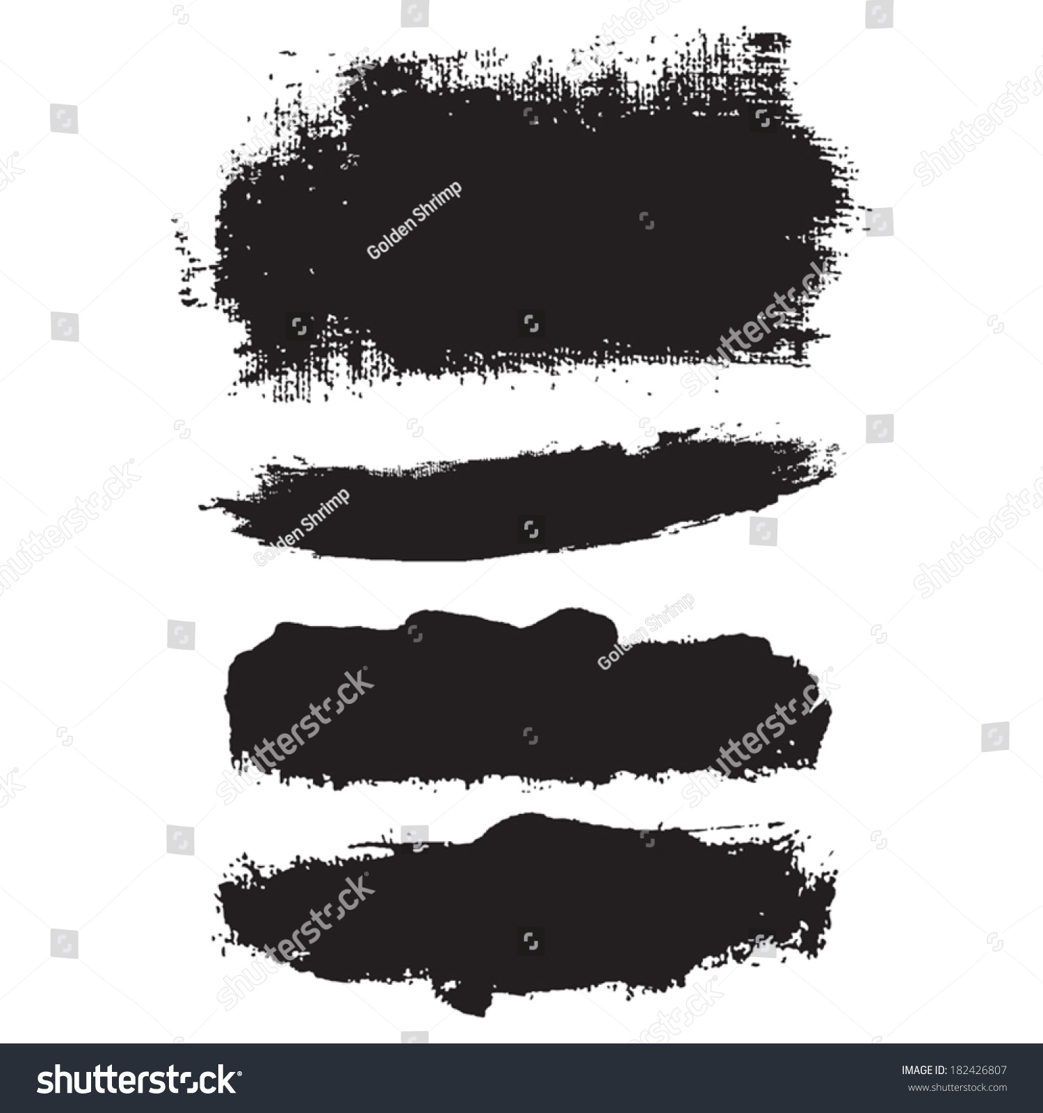 Splash Blot Banner Set Paint Black Stock Vector (Royalty Free ...