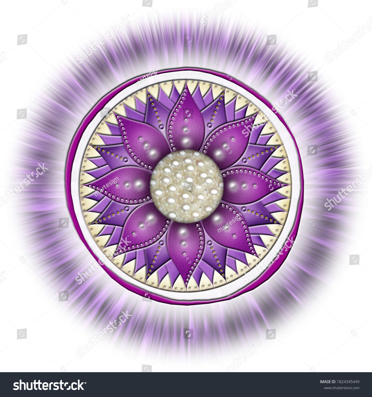 Chakra Symbols Crown Chakra Sahasrara Knowledge Stock Illustration ...