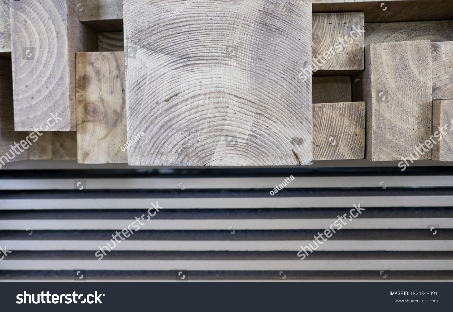 Closeup Wood Blocks Texture Background Wallpaper Stock Photo 1824348491