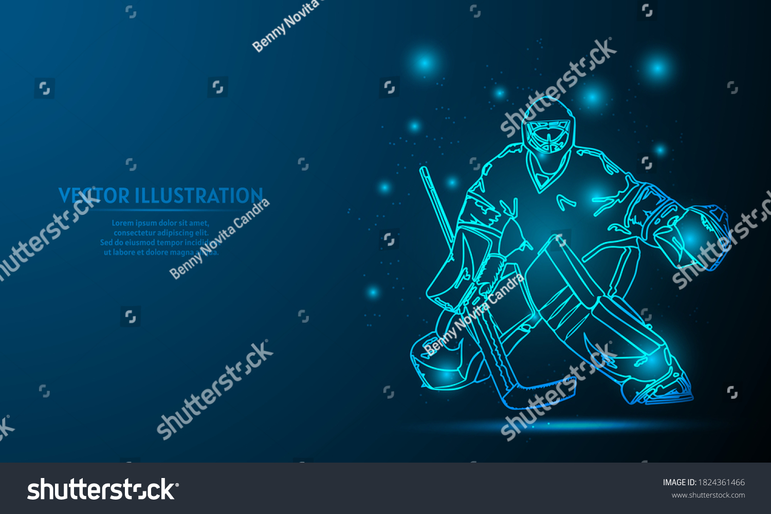 Glowing Hockey On Dark Blue Background Stock Vector (Royalty Free ...