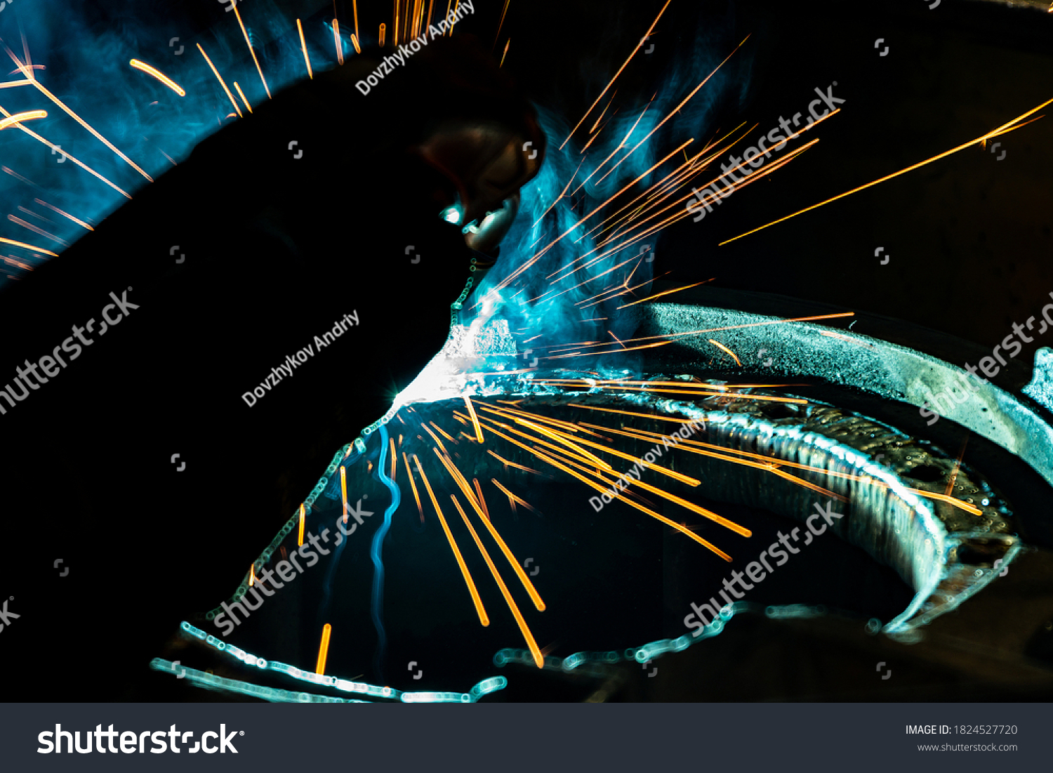 Sparks Electro Gas Welding Work Electromechanical Stock Photo ...