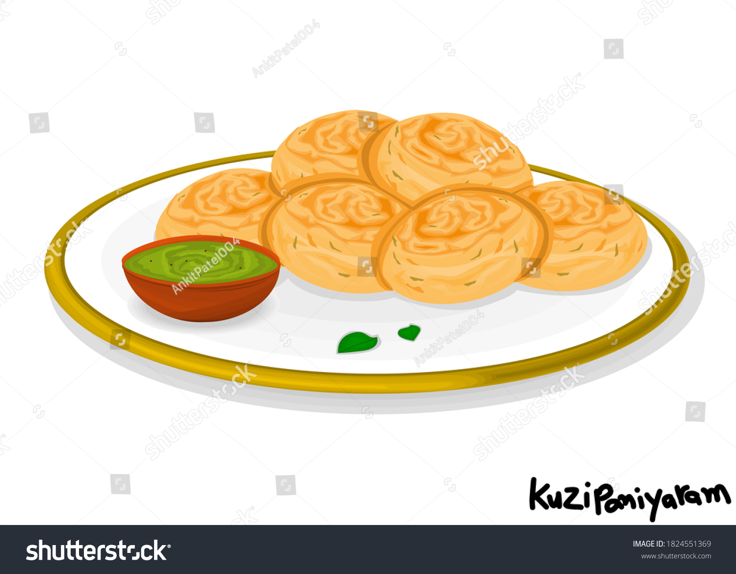 Kuzhi Paniyaram Paddu Indian Sweet Dish Stock Vector (Royalty Free ...