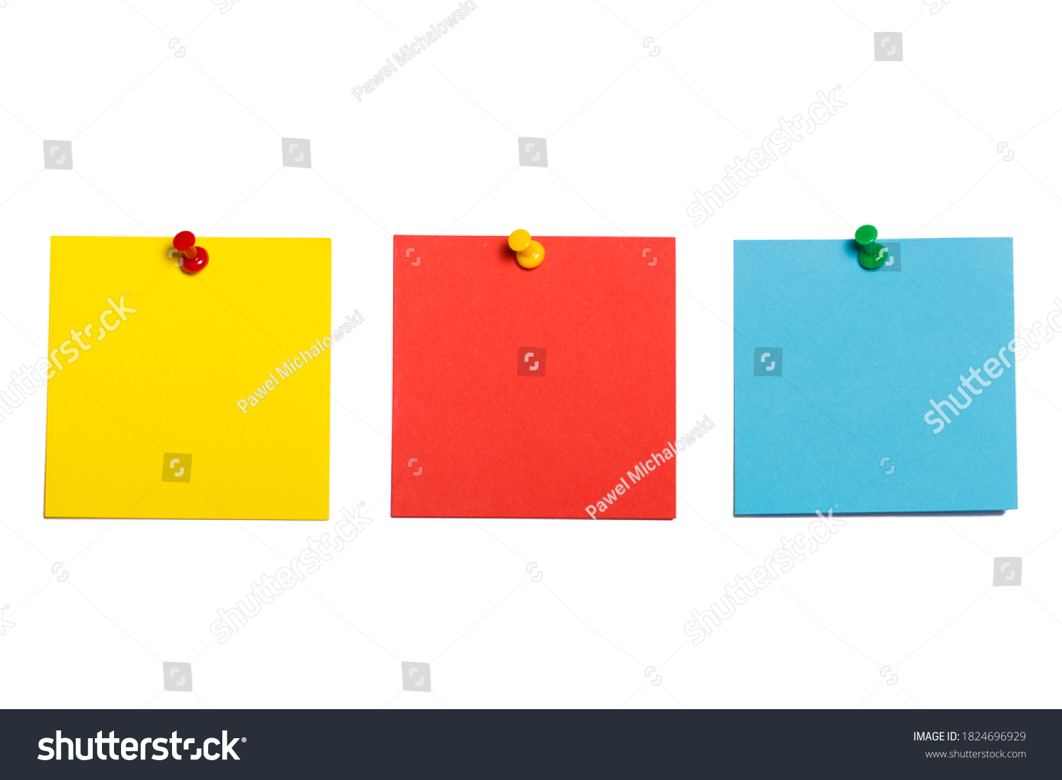 Sticky Notes Background Reminder Cards Pinned Stock Photo 1824696929 ...