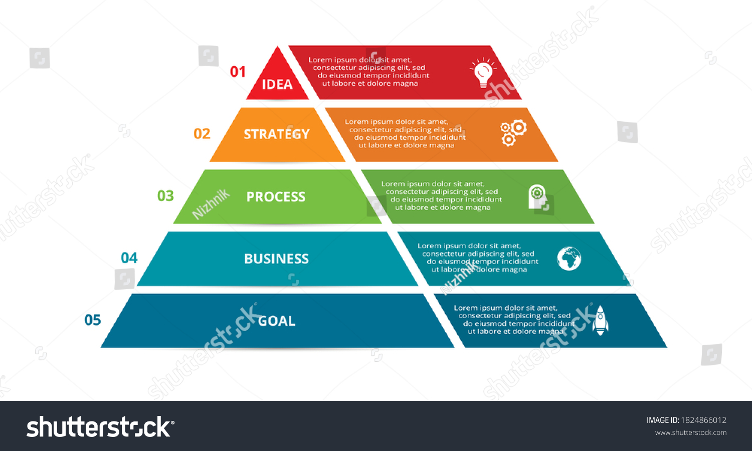 Vector Pyramid Arrows Infographic Diagram Chart Stock Vector (Royalty ...