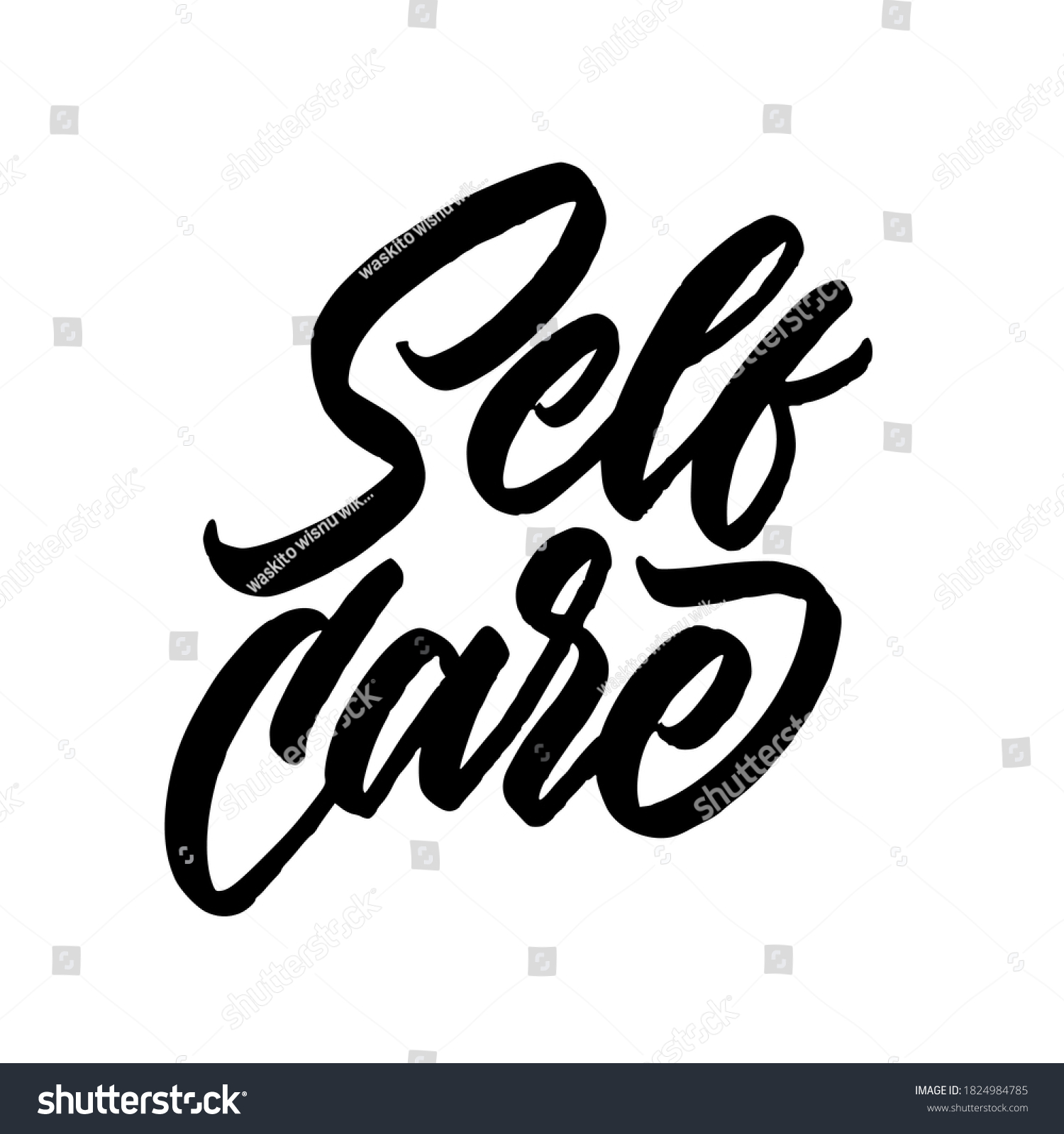 Self Care Handwritten Modern Calligraphy Typography Stock Vector ...