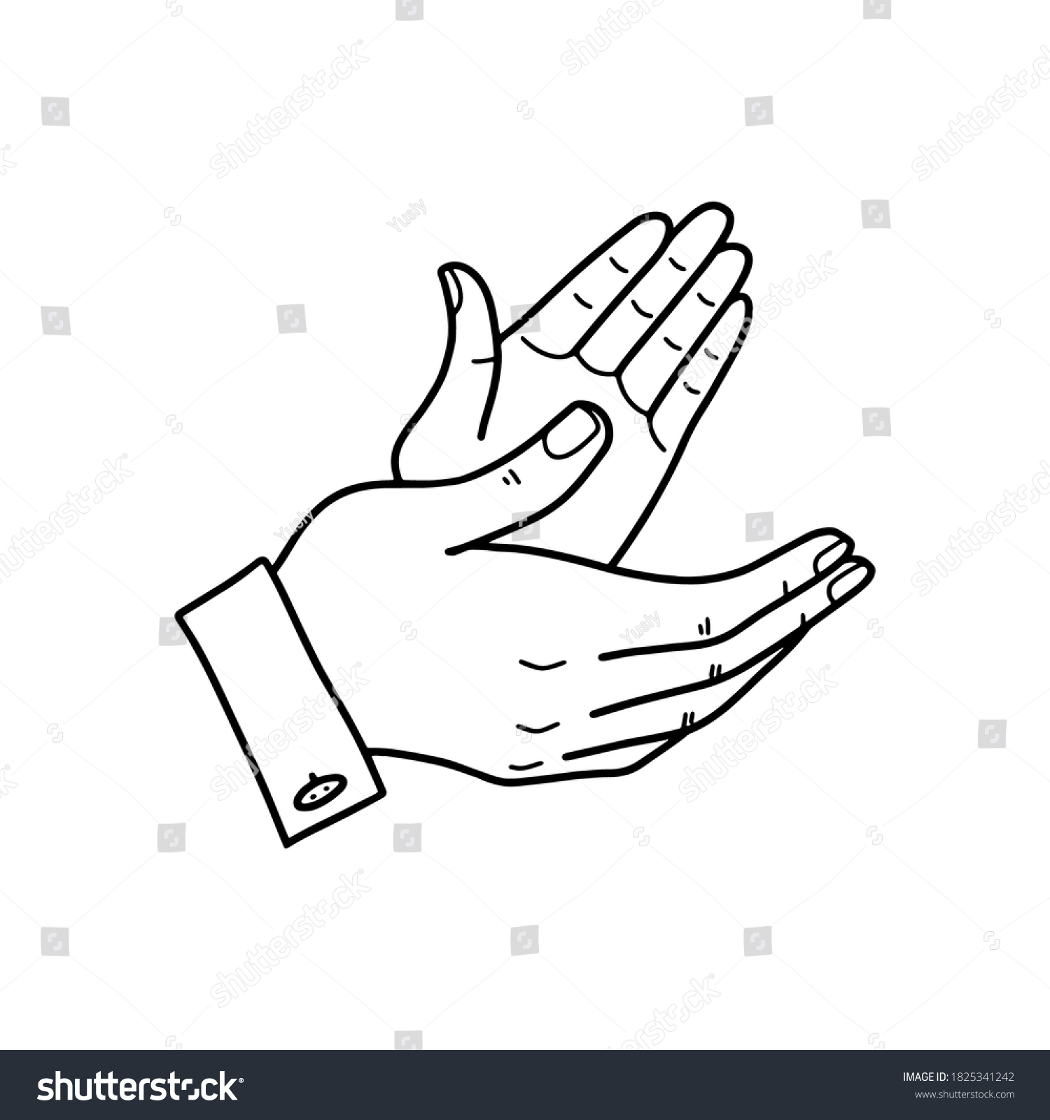 Claps Hands Applause Vector Illustration Outline Stock Vector (Royalty ...