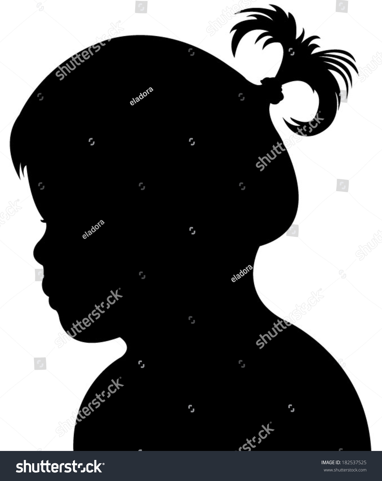 Child Head Silhouette Vector Stock Vector (Royalty Free) 182537525 ...