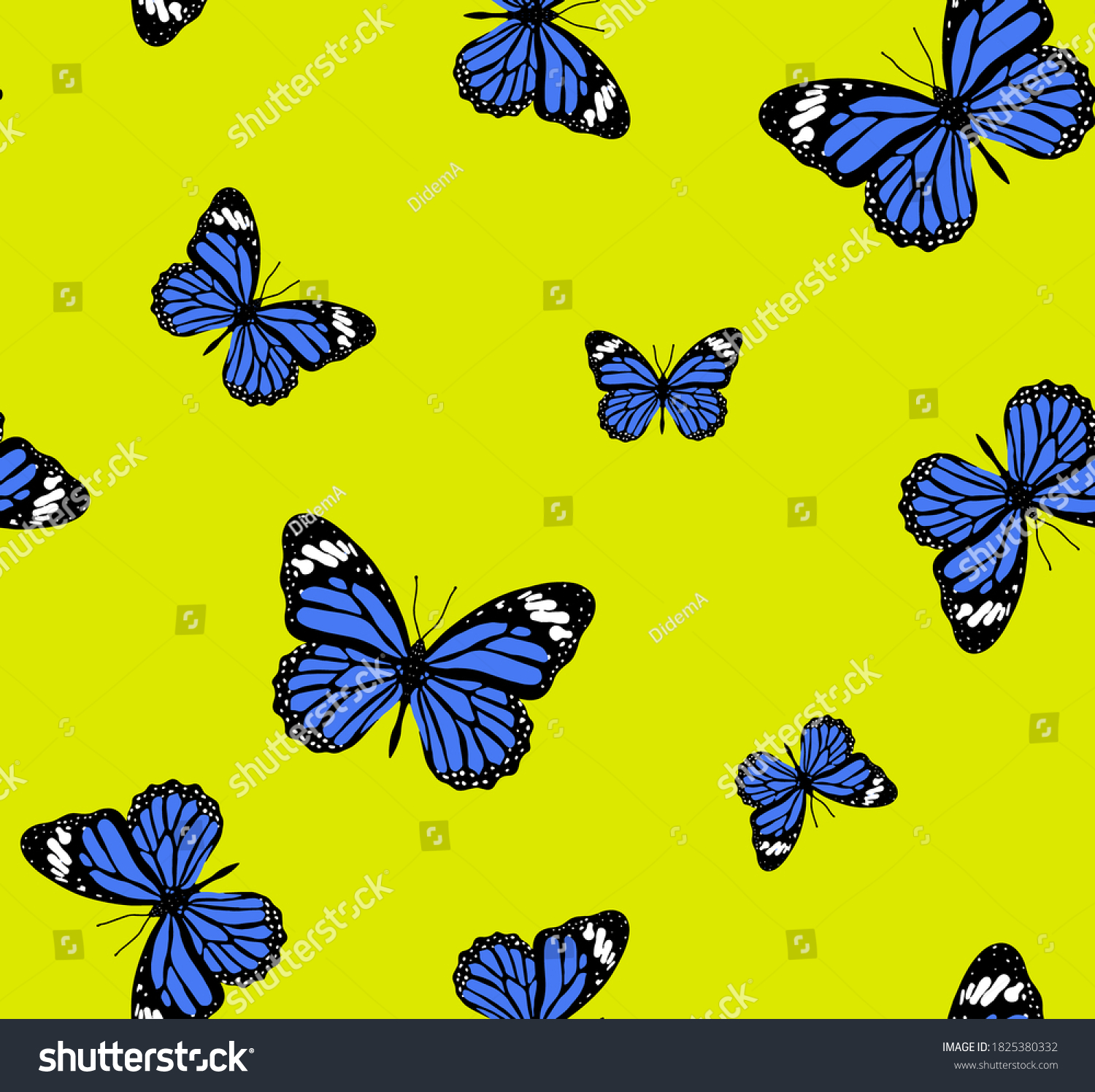 Abstract Colorful Random Butterflies Repeating Vector Stock Vector ...