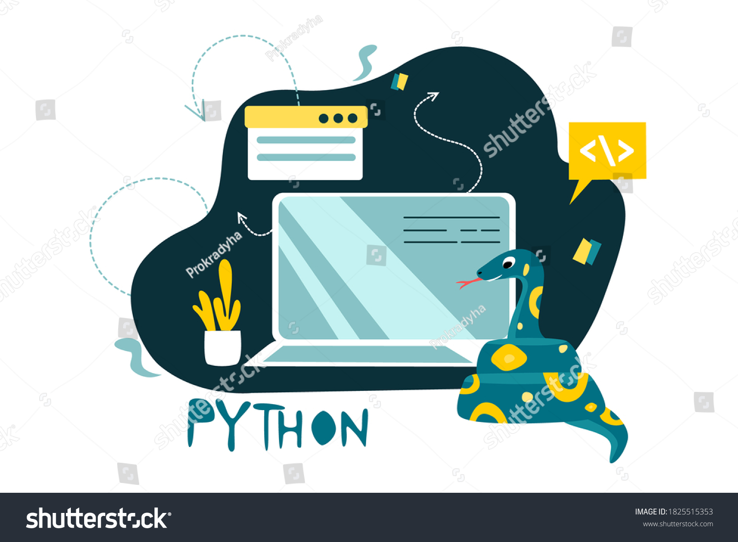 Python Code Language Sign Programming Coding Stock Vector (Royalty Free ...