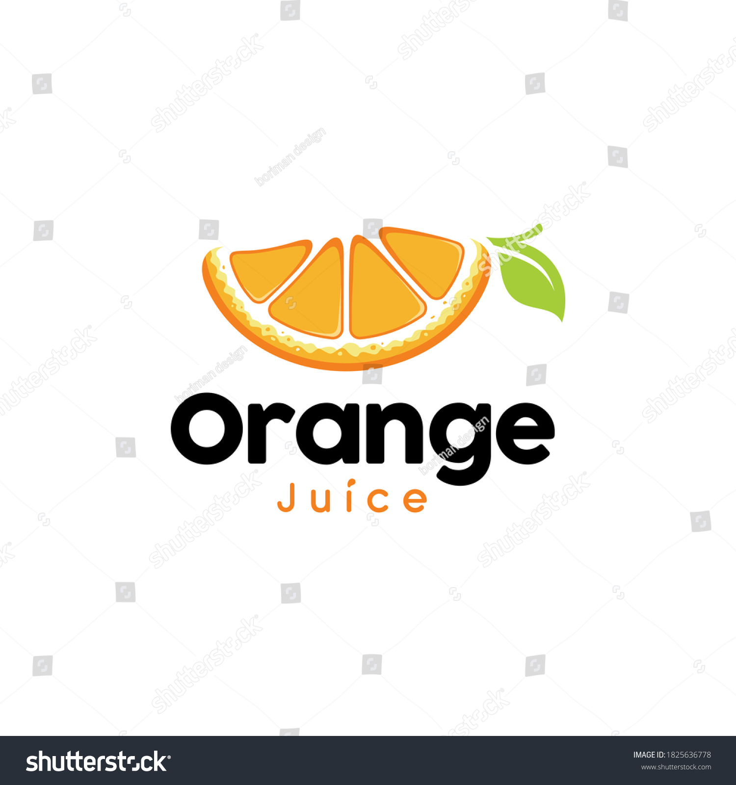 Orange Juice Logo Design Vector Stock Vector (Royalty Free) 1825636778 ...