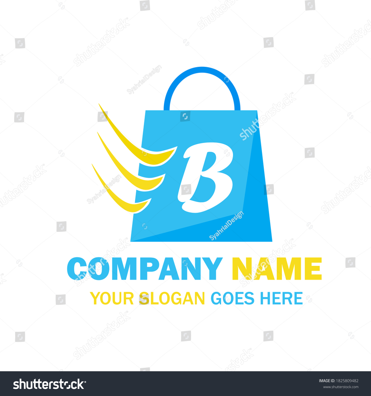 Letter B Shopping Bag Logo Design Stock Vector (Royalty Free ...