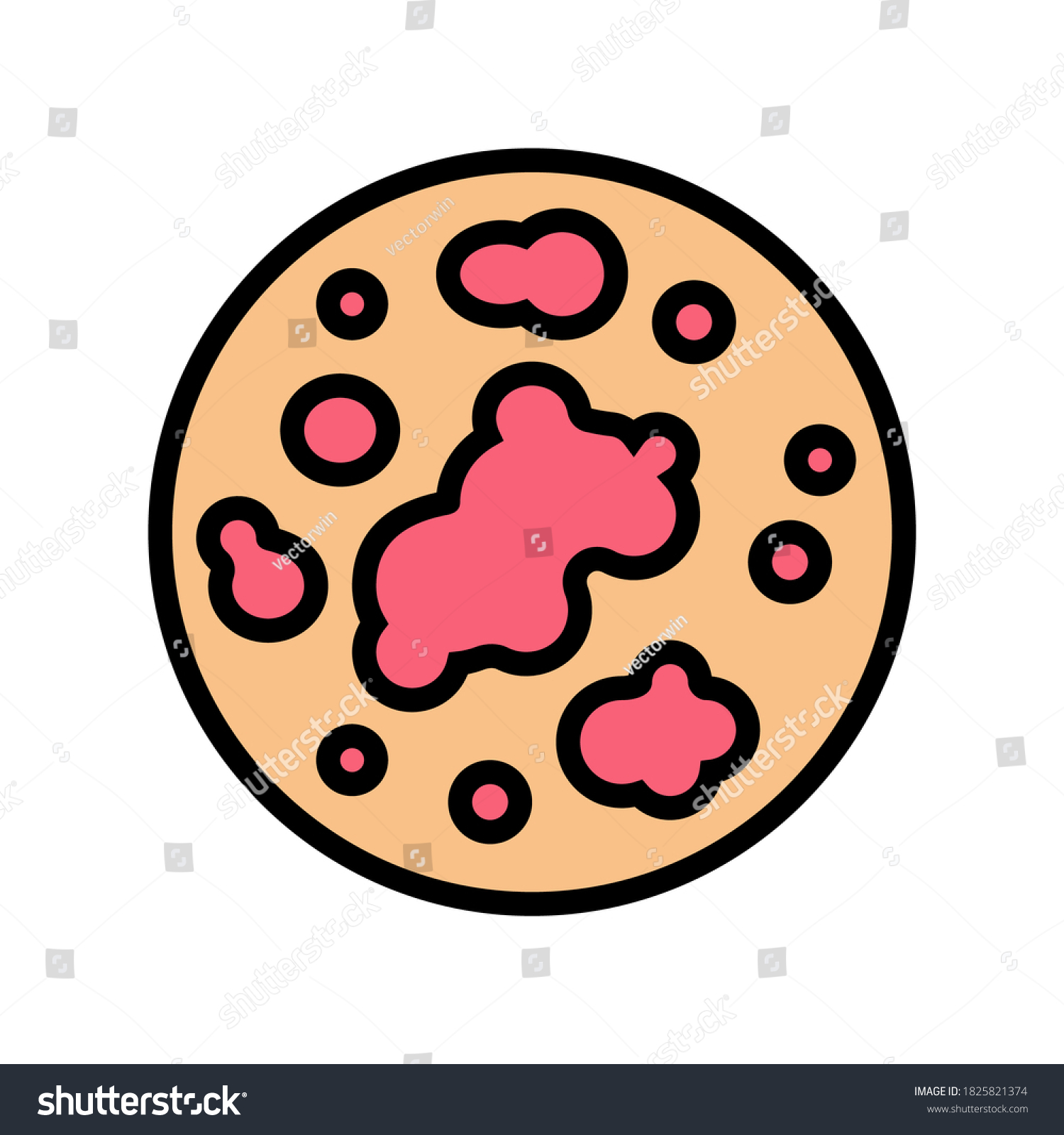 Urticaria Skin Disease Color Icon Vector Stock Vector Royalty Free