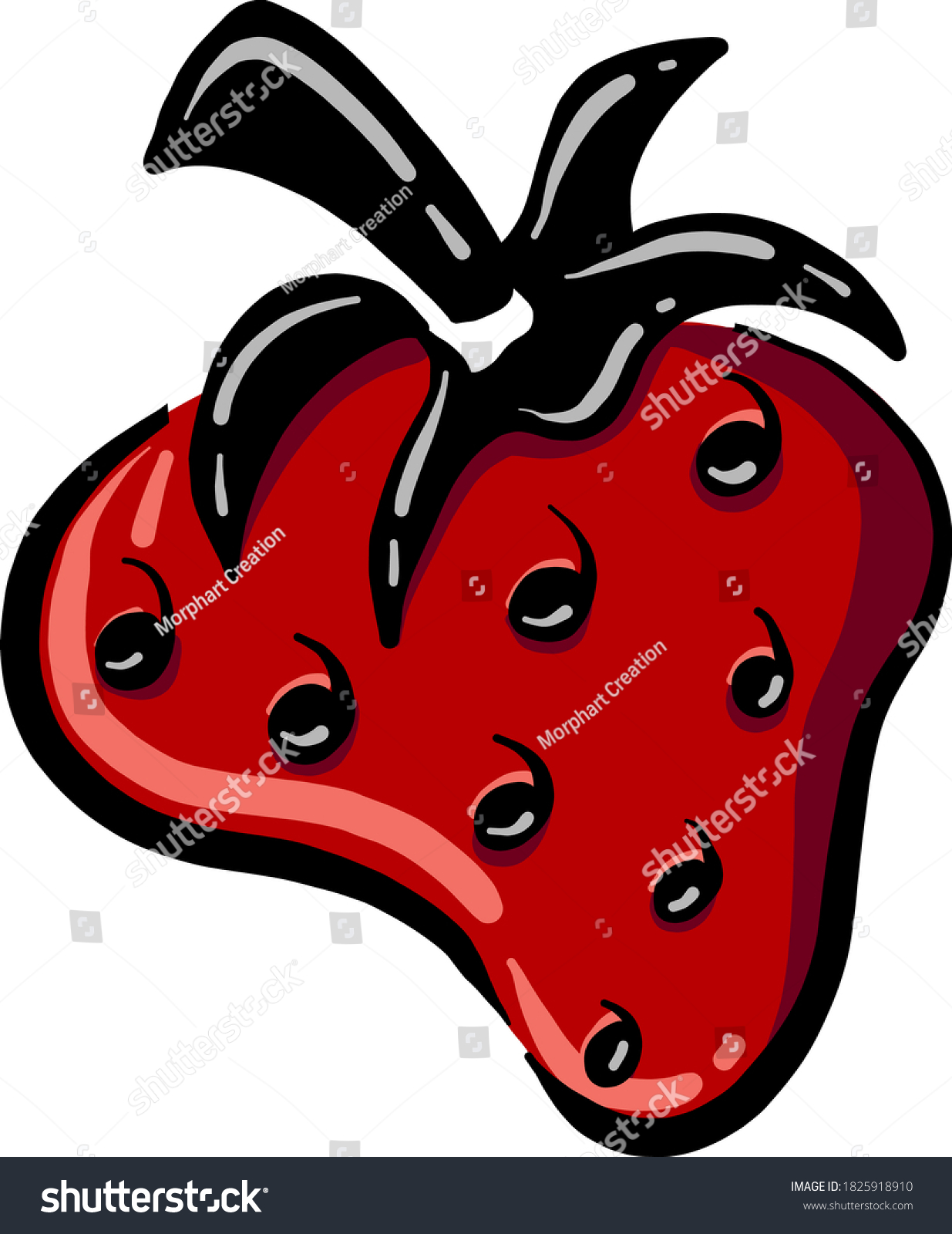 Red Strawberry Illustration Vector On White Stock Vector Royalty Free