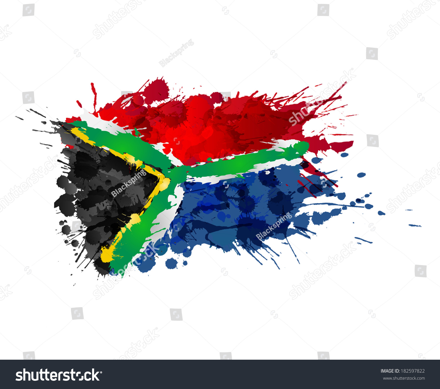 South African Flag Made Colorful Splashes Stock Vector Royalty Free South African Flag Made Colorful Splashes Stock Vector Royalty Free