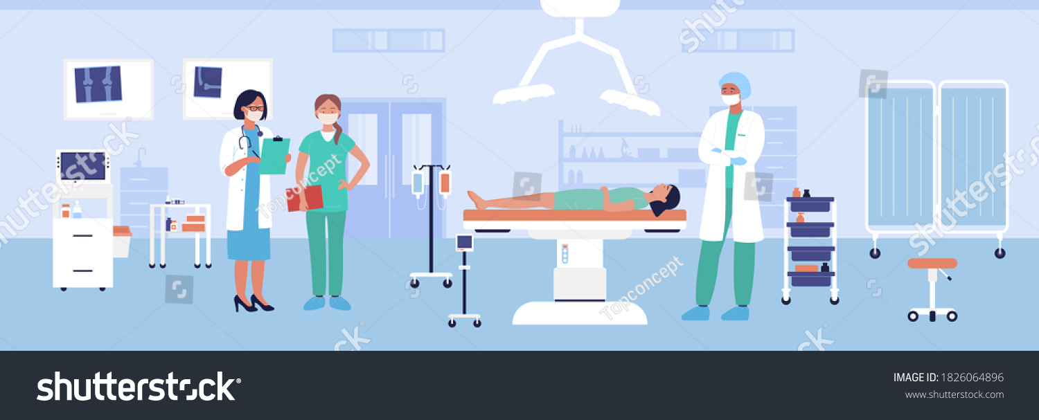 Traumatology Surgery Illustration Cartoon Flat Medical Stock ...