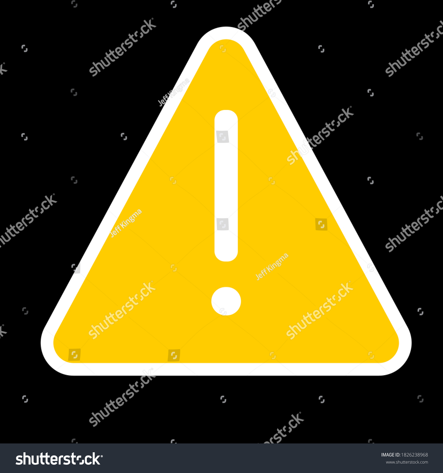 Yellow Warning Exclamation Mark Traffic Triangle Stock Vector (Royalty ...