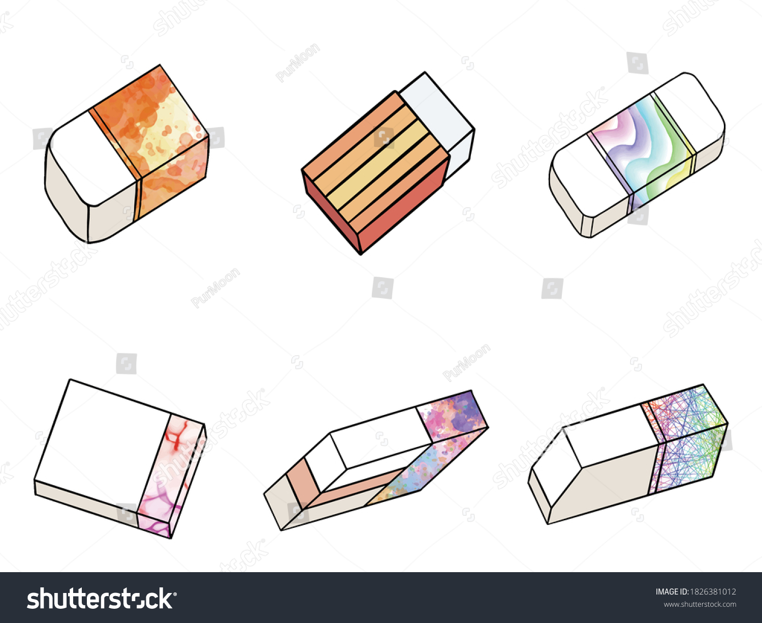 Erase Clip Art Collection Stationary Set Stock Vector (Royalty Free ...