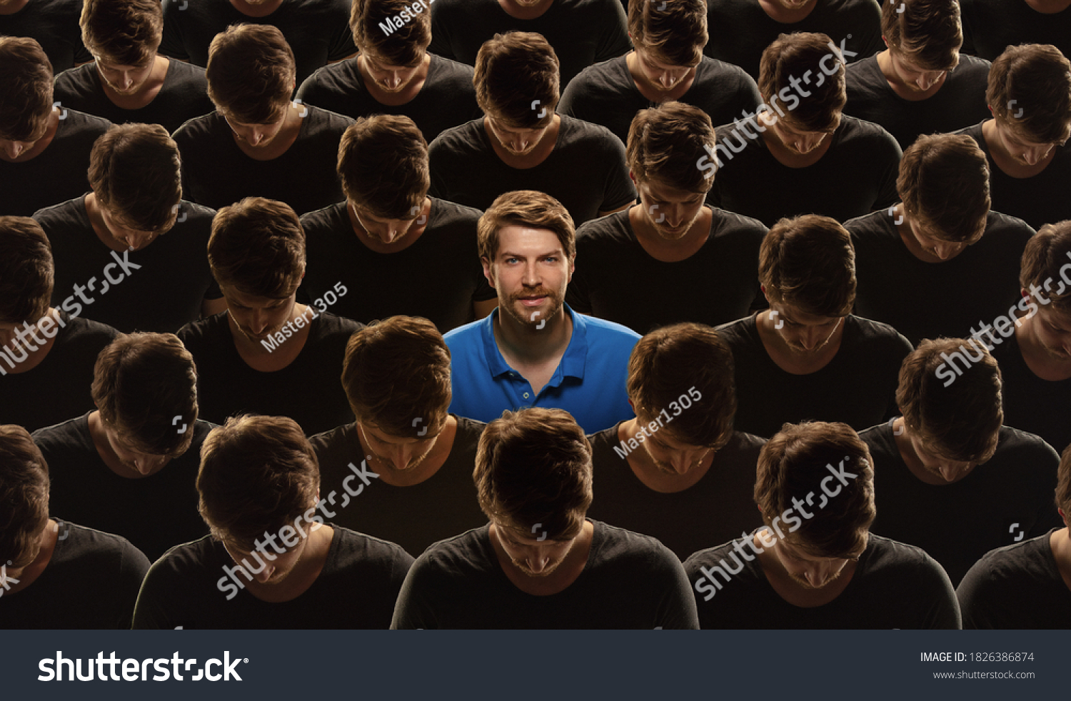 Top View Grey Crowd Identical People Stock Photo 1826386874 | Shutterstock