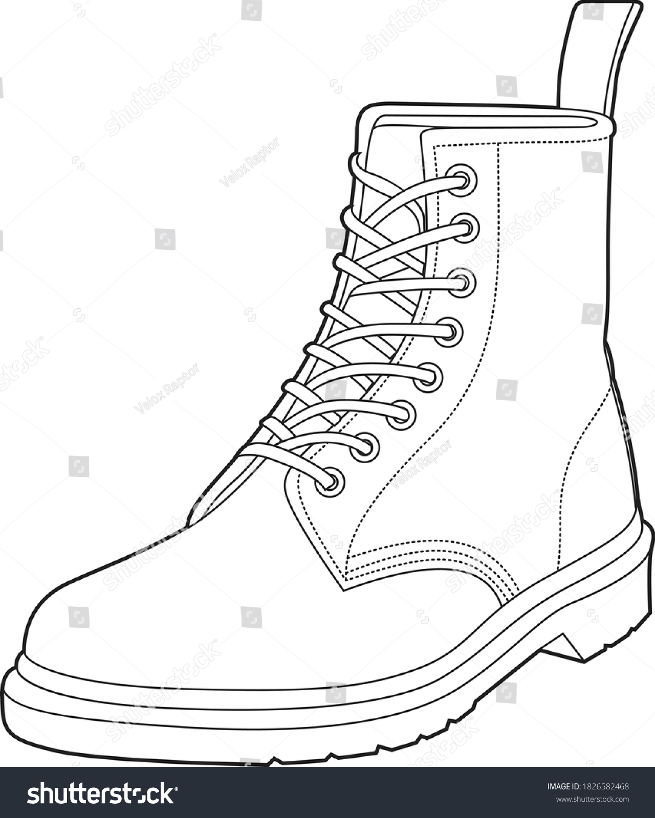 Professional Boot Vector Line Drawing Icon Stock Vector (Royalty Free ...