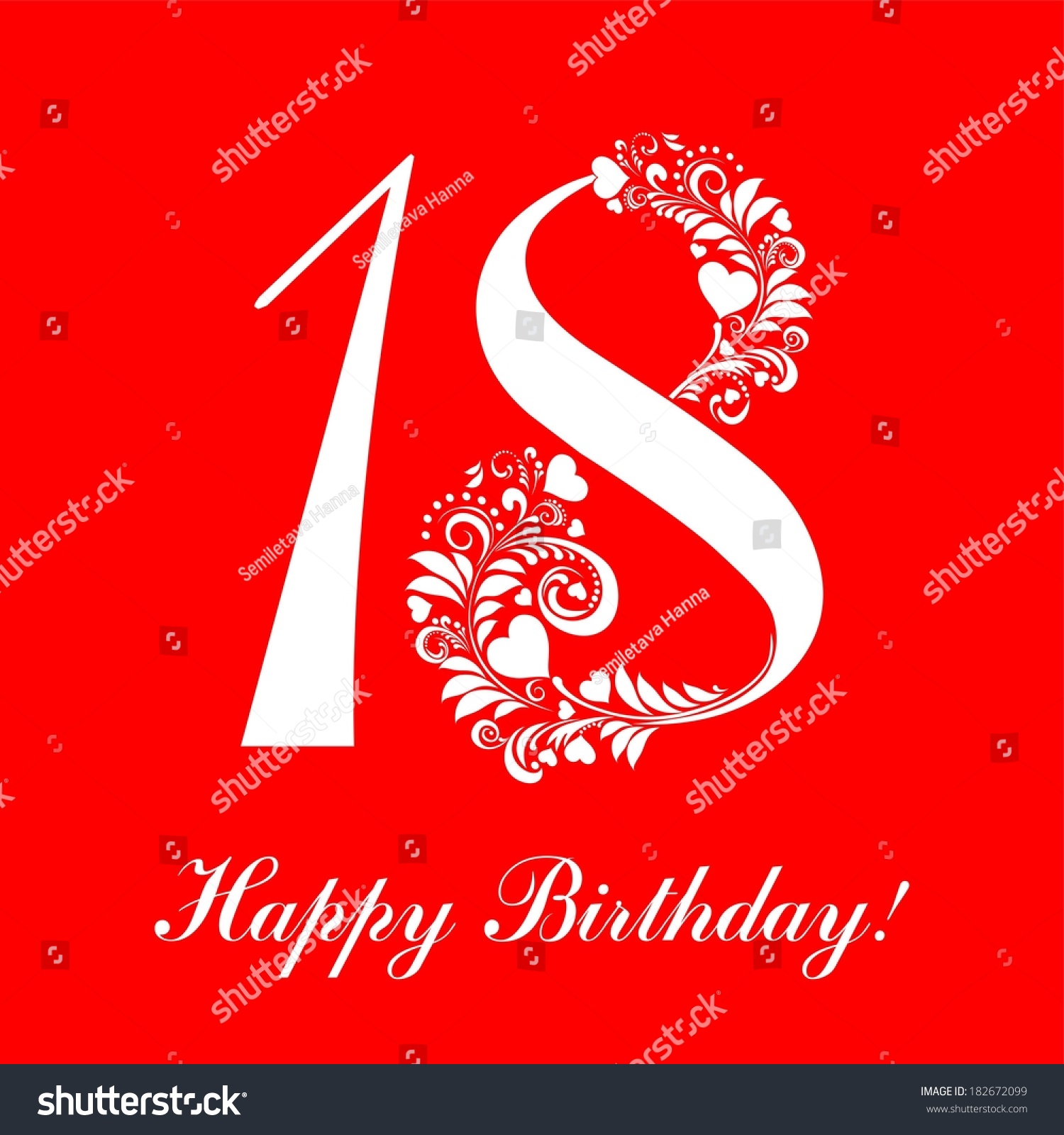 Happy Birthday Card Celebration Red Background Stock Illustration ...