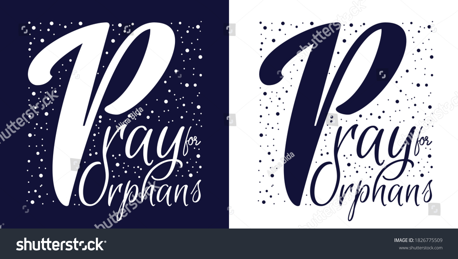 Pray Orphans Vector Stock Illustration Set Stock Vector (Royalty Free