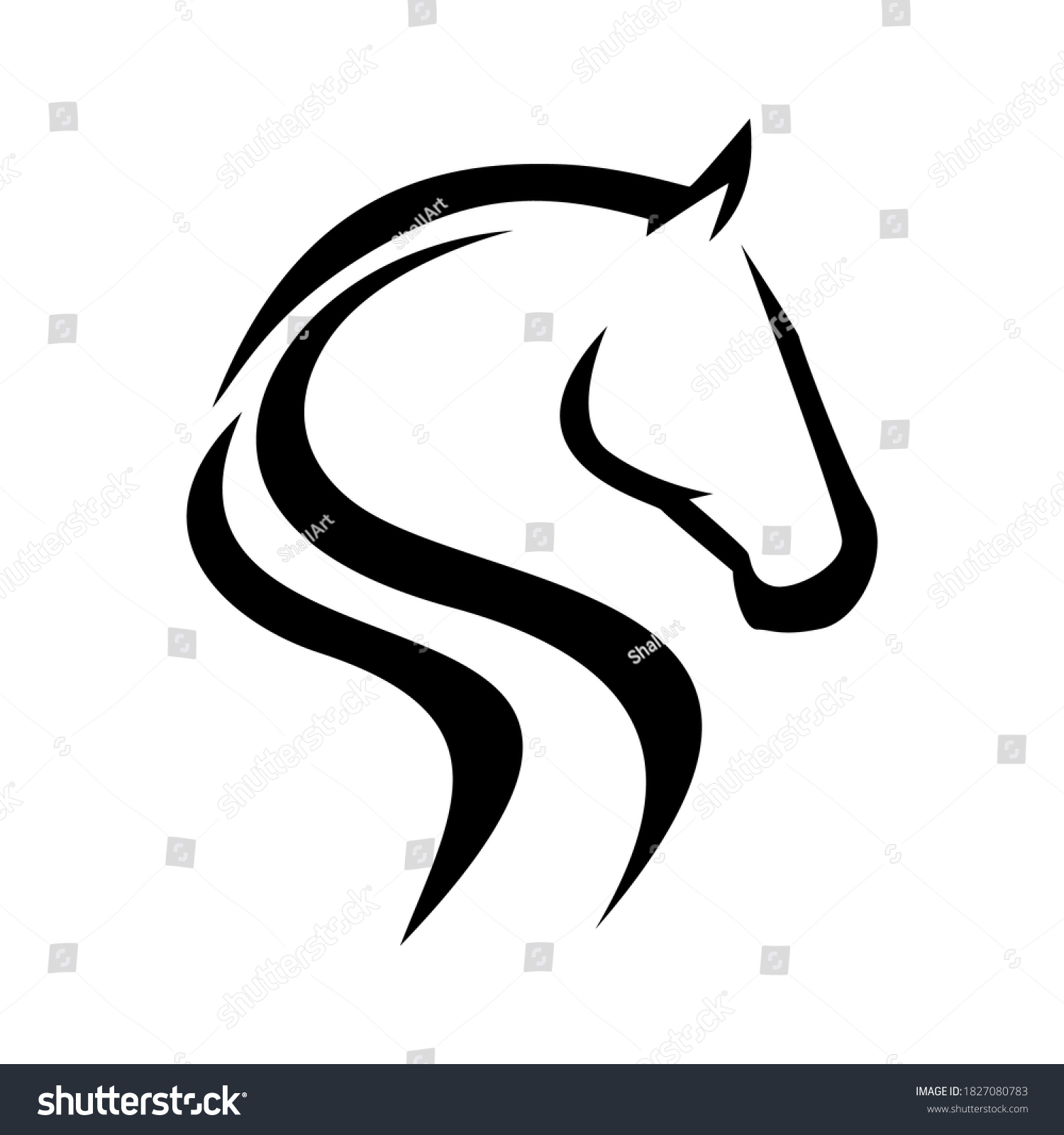 Horse Silhouette Can Be Used Element Stock Vector (Royalty Free ...