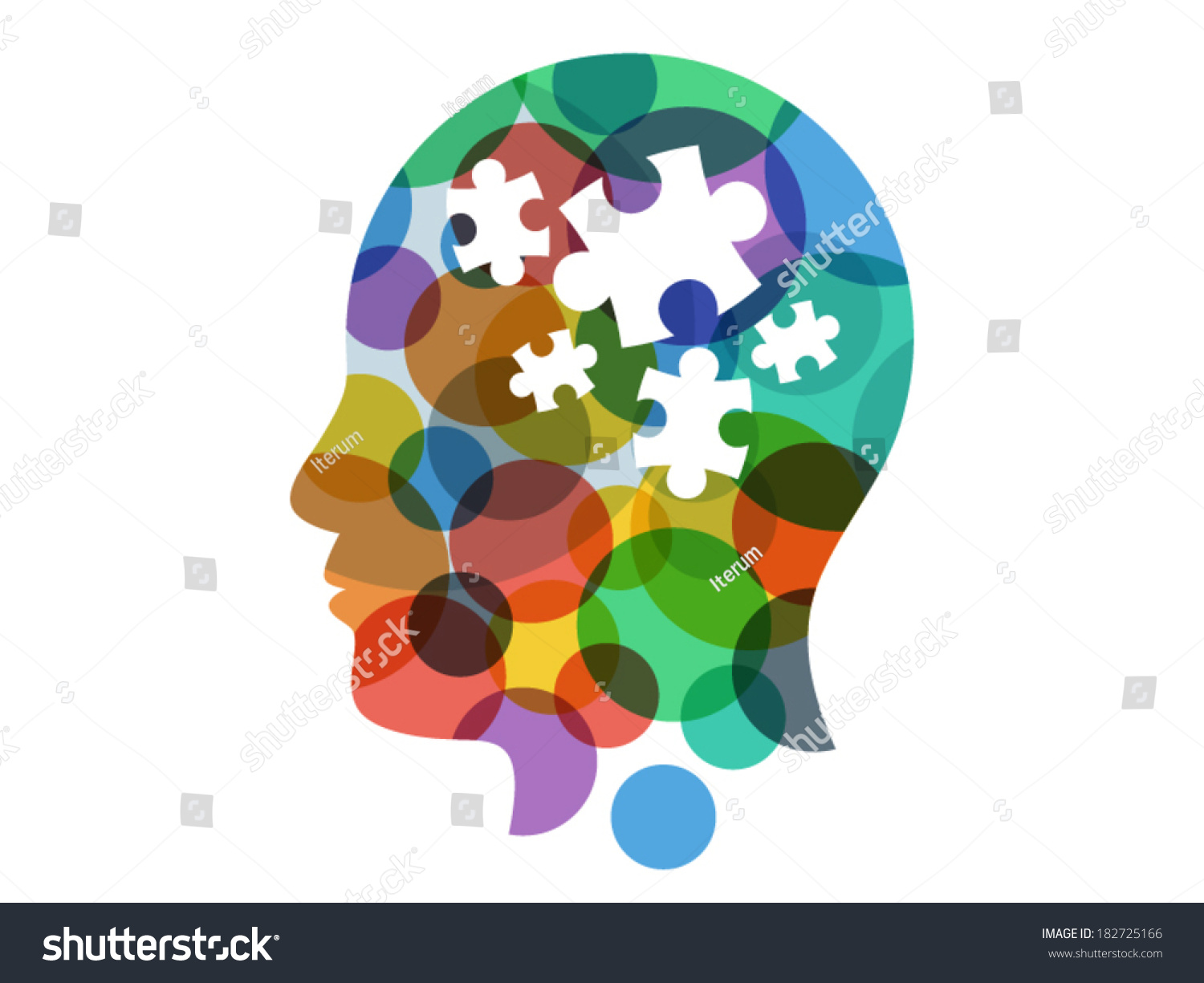 Colorful Rainbow Spectrum Puzzle Head Presentation Stock Vector ...