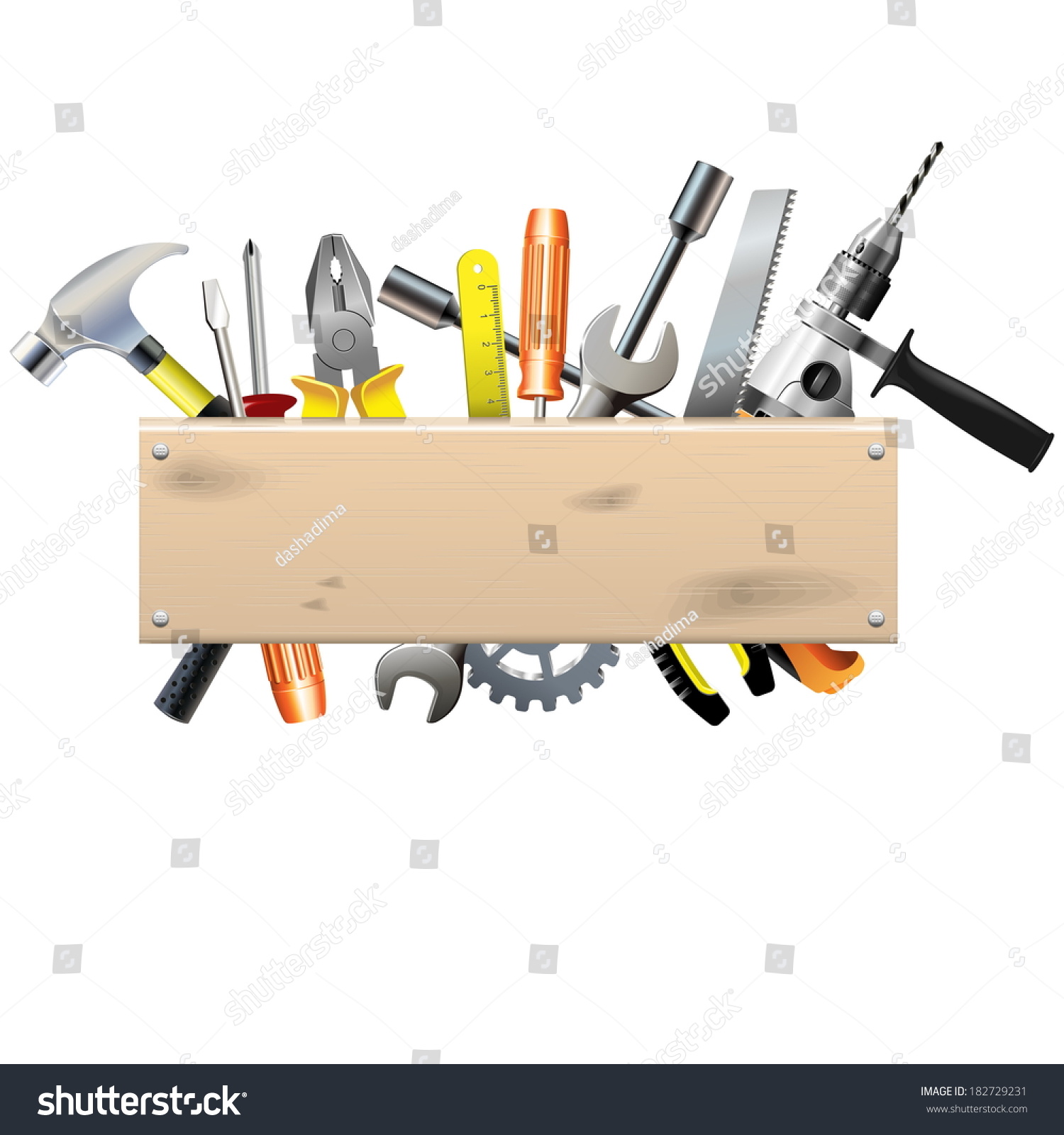 Vector Board Tools Stock Vector (Royalty Free) 182729231 | Shutterstock