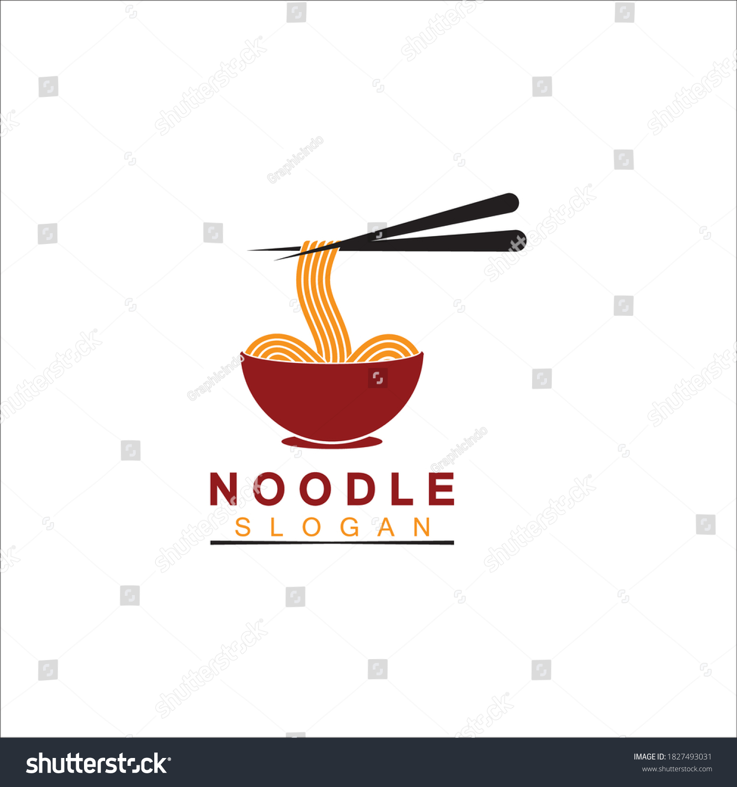 Noodle Logo Vector Icon Llustration Design Stock Vector (Royalty Free ...