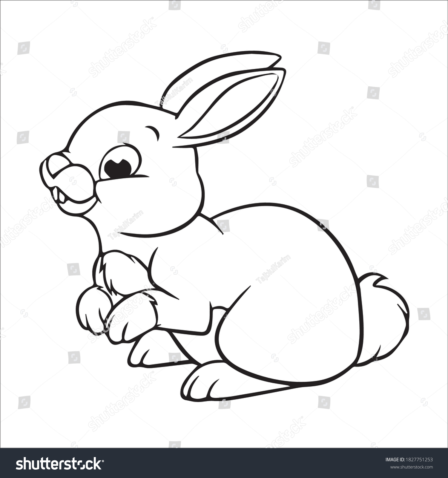 Bunny Rabbit Coloring Page Design Kids Stock Vector (Royalty Free ...