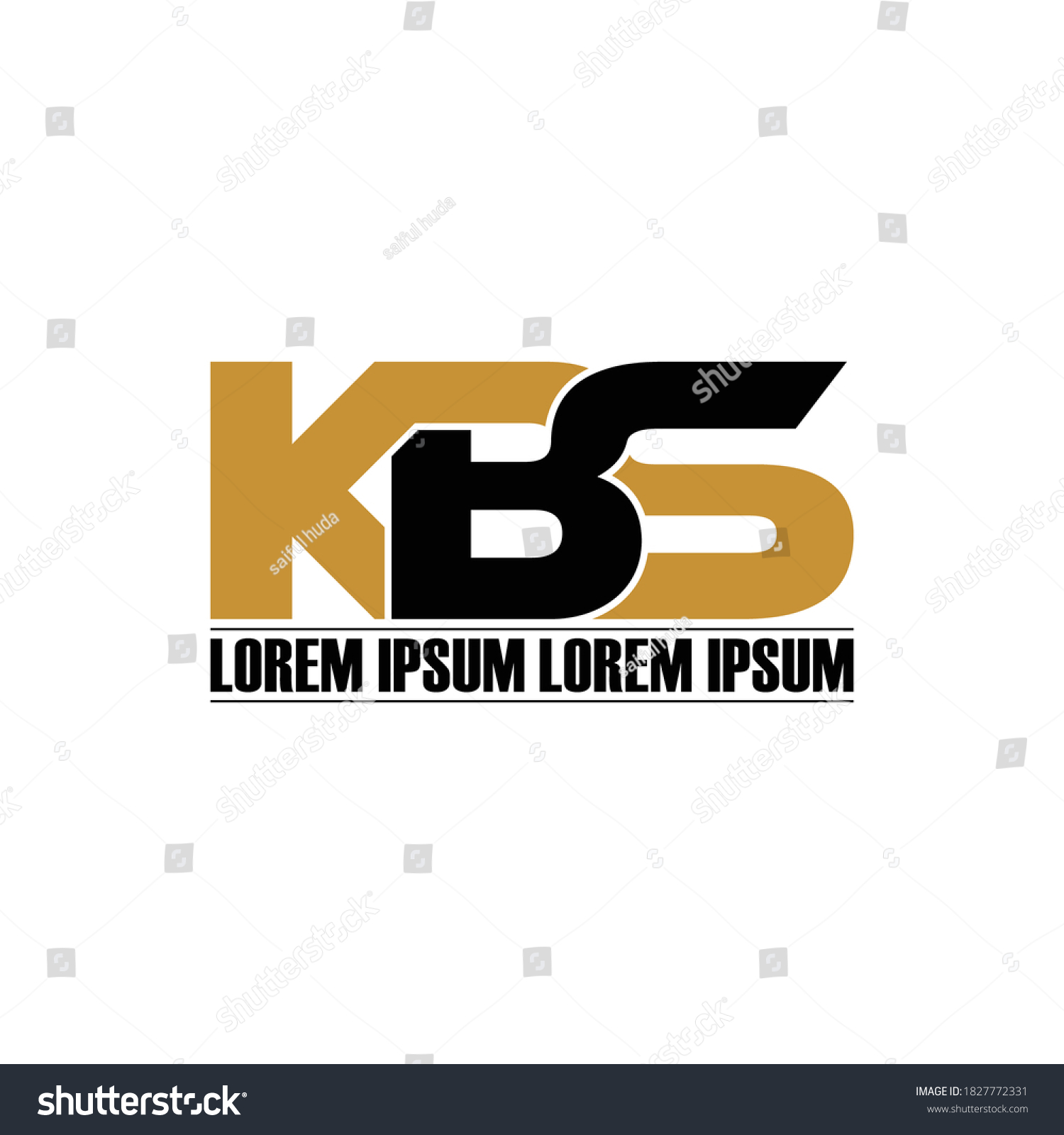 Kbs Letter Monogram Logo Design Vector: vetor stock (livre de direitos ...