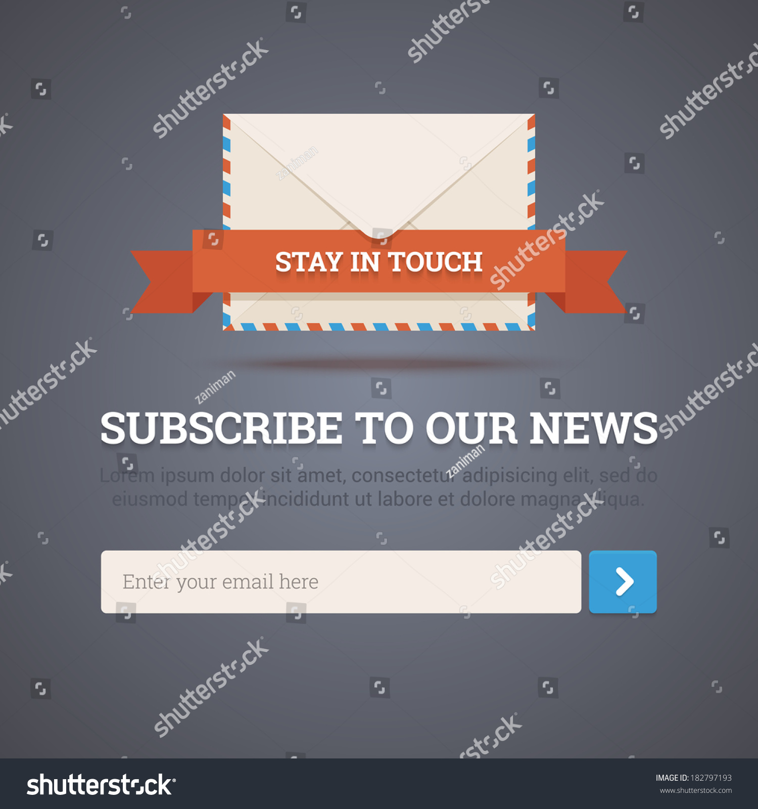 Newsletter Template Subscription Form Vector Illustration Stock Vector ...