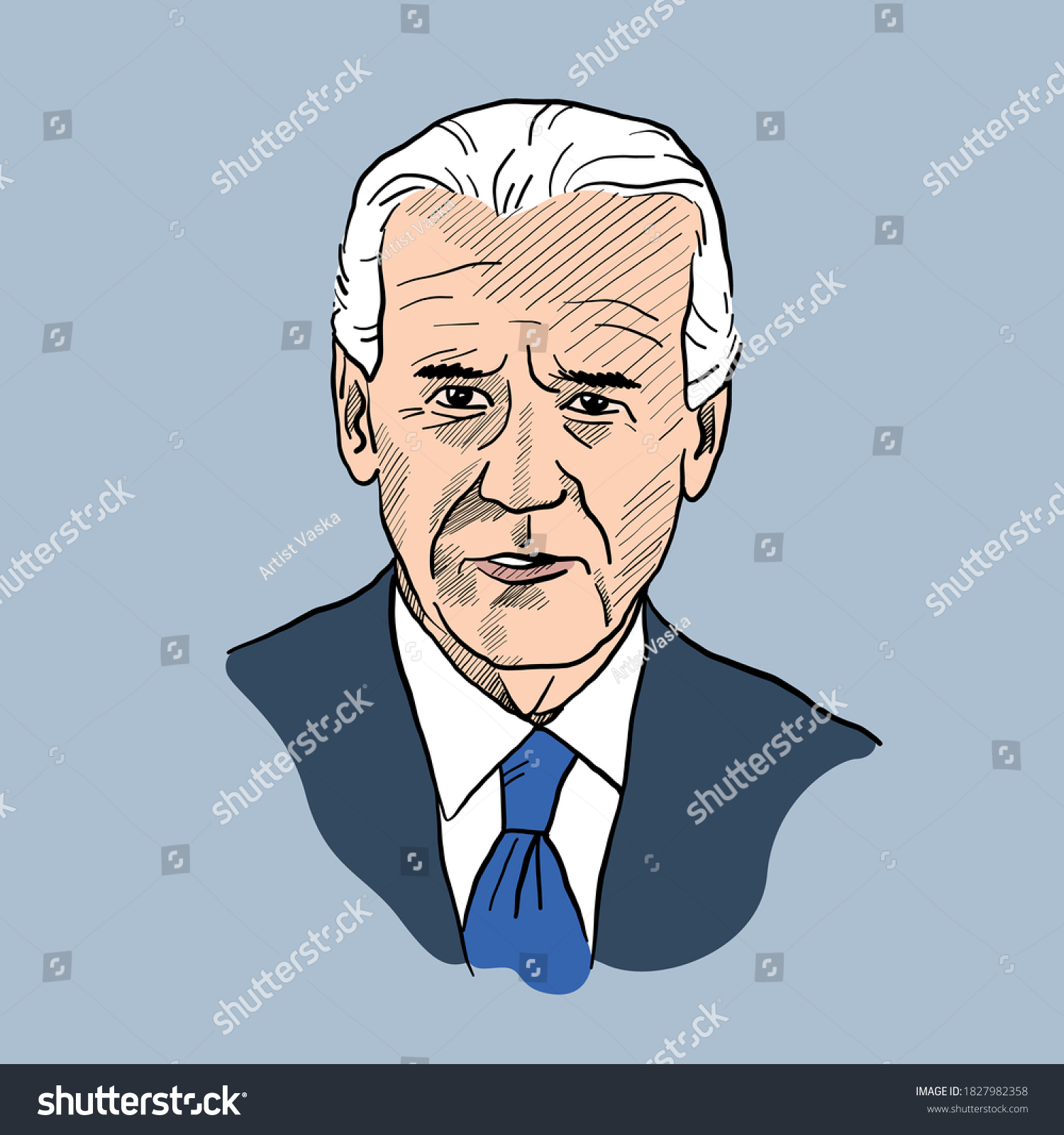 Joe Biden Portrait Caricature Vector Illustration Stock Vector (Royalty ...