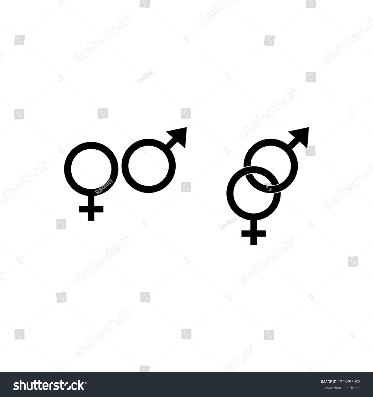 Set Black Male Female Symbols Stock Vector (Royalty Free) 1828356908 ...