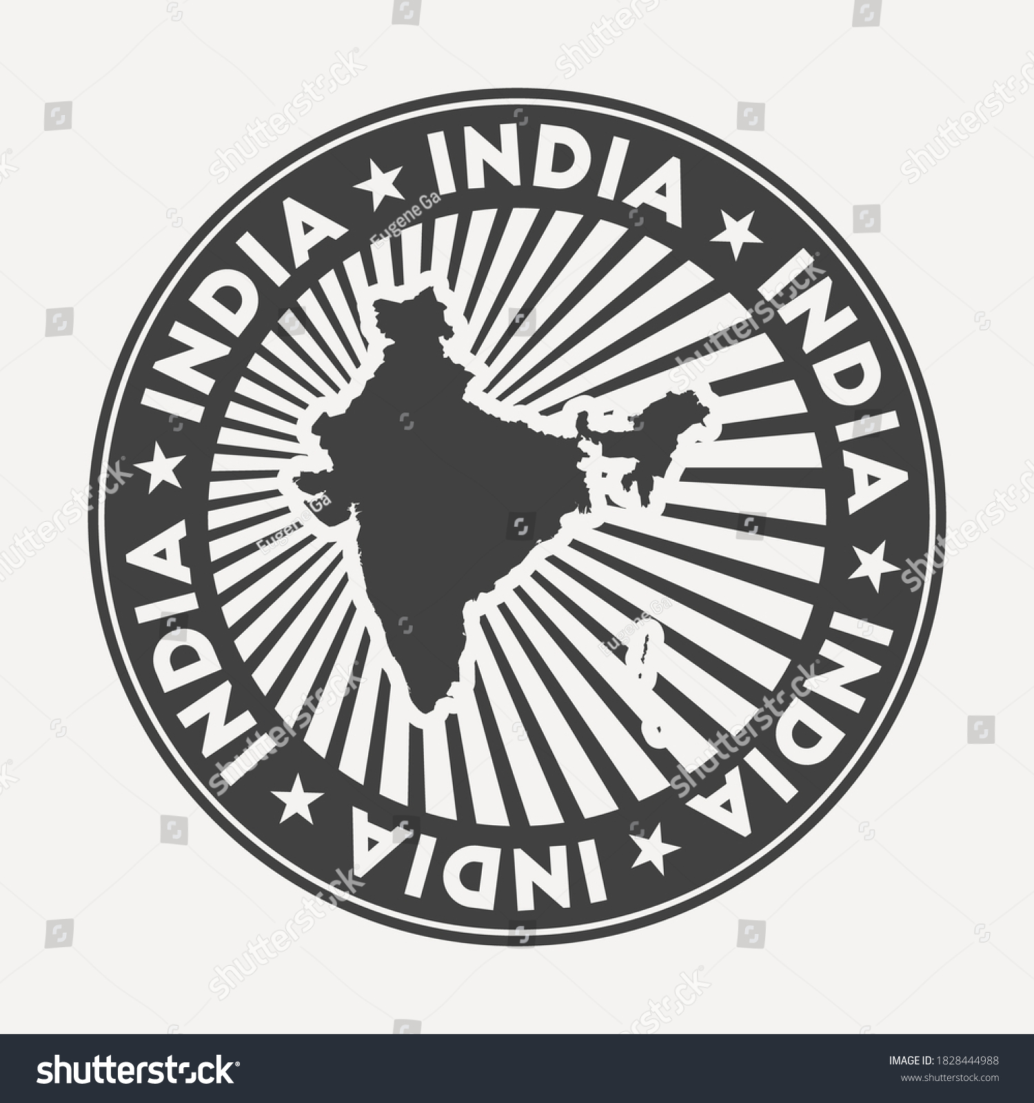 India Round Logo Vintage Travel Badge Stock Vector (Royalty Free ...