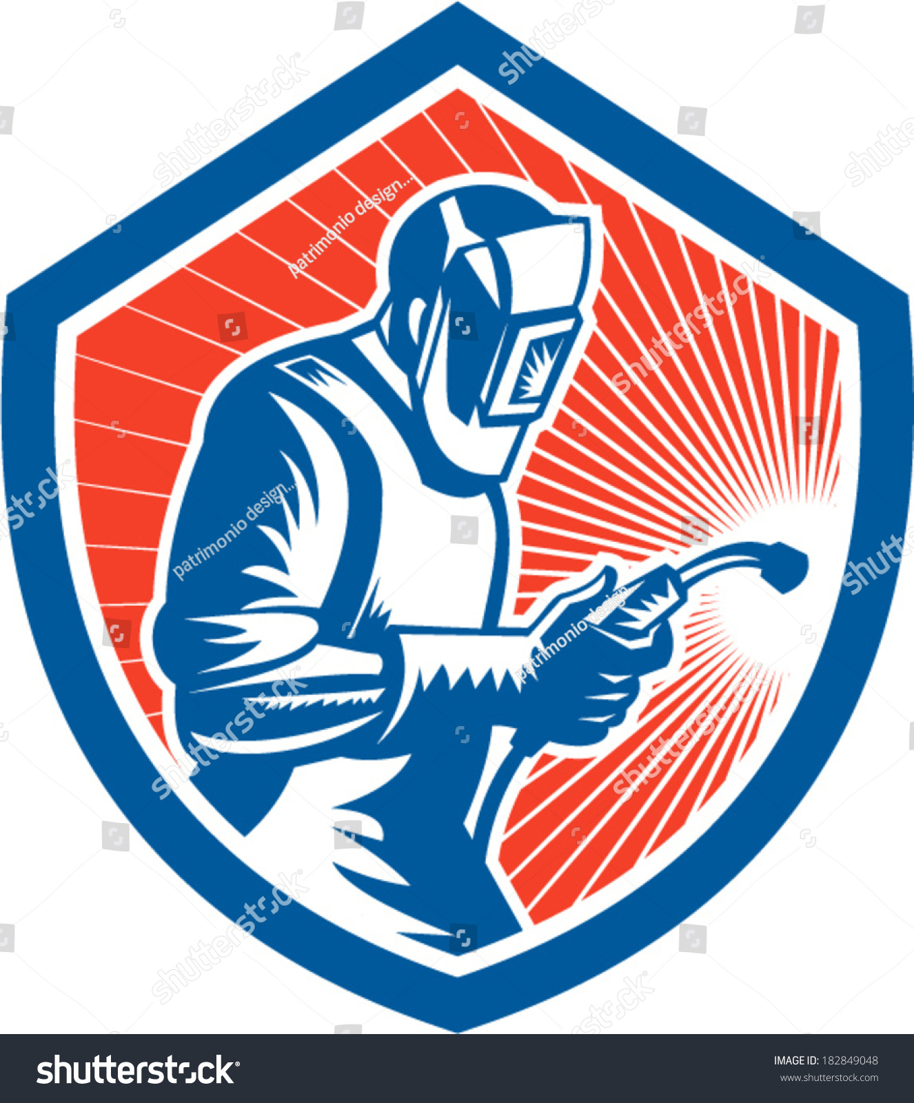 Illustration Welder Worker Working Using Welding Stock Vector Royalty