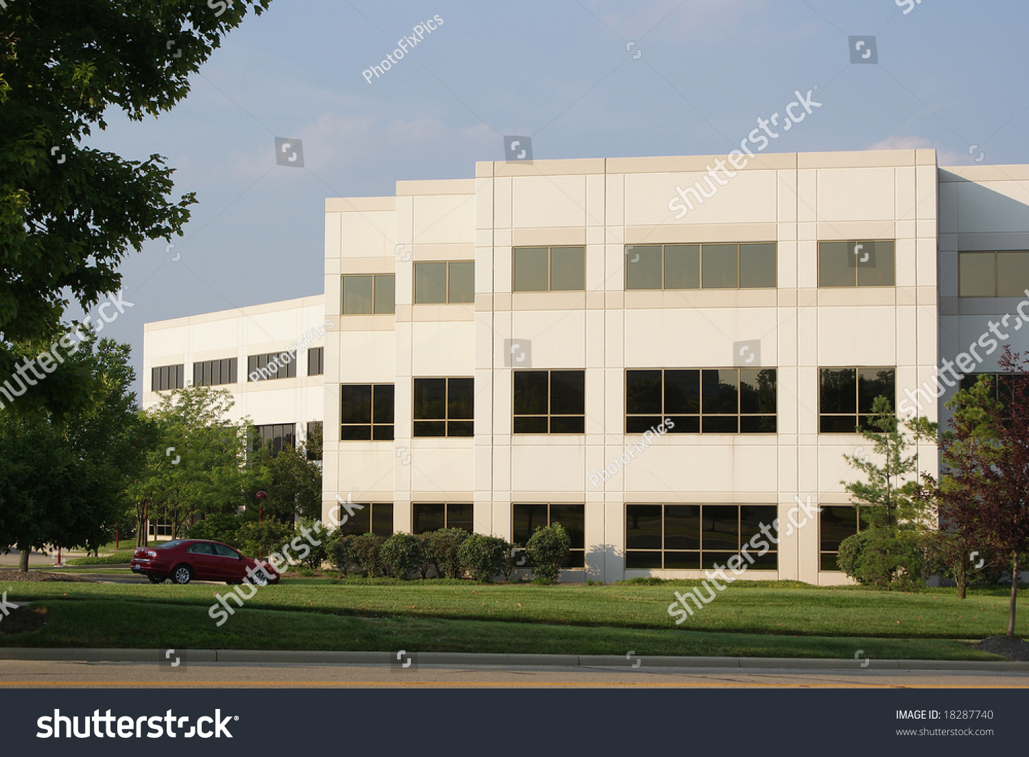 Modern White Office Building Stock Photo 18287740 