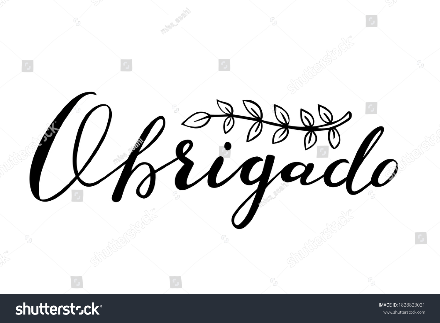 obrigado-thank-you-portuguese-language-handwritten-stock-vector