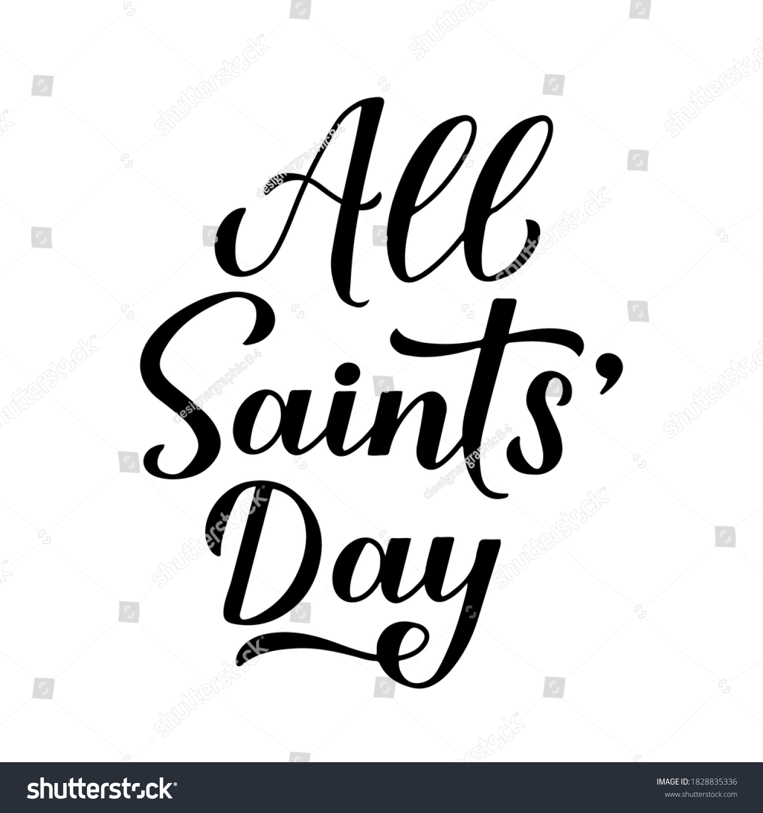 All Saints Day Calligraphy Hand Lettering Stock Vector (Royalty Free ...