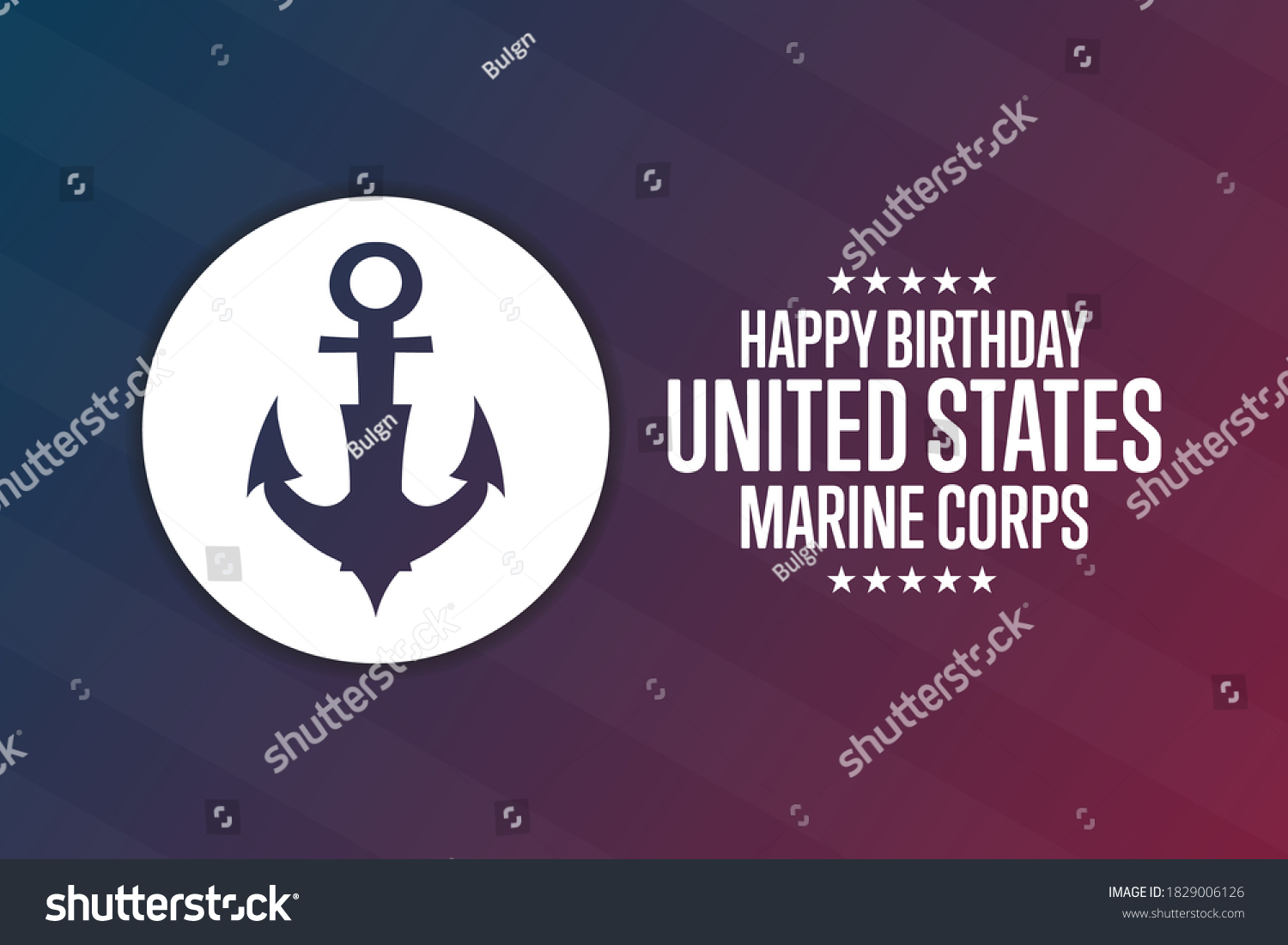 Vektor Stok Happy Birthday United States Marine Corps Tanpa Royalti