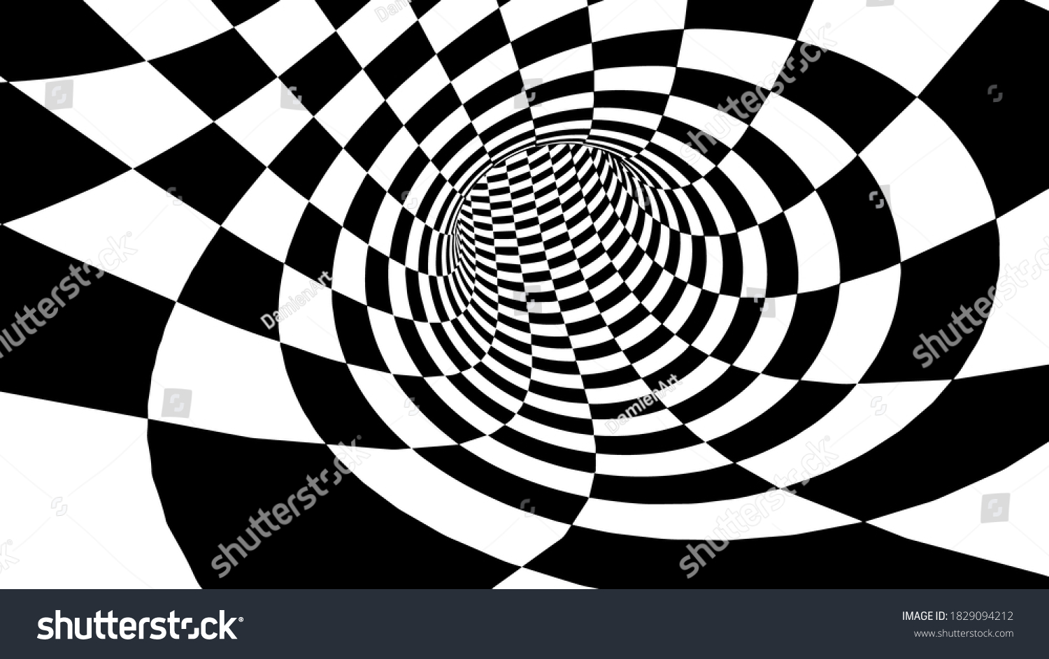 Optical Illusion Checkered Tunnel Eps 10 Stock Vector (royalty Free 