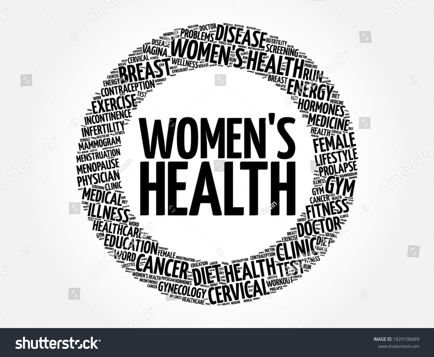 Womens Health Word Cloud Collage Medical Stock Vector Royalty Free