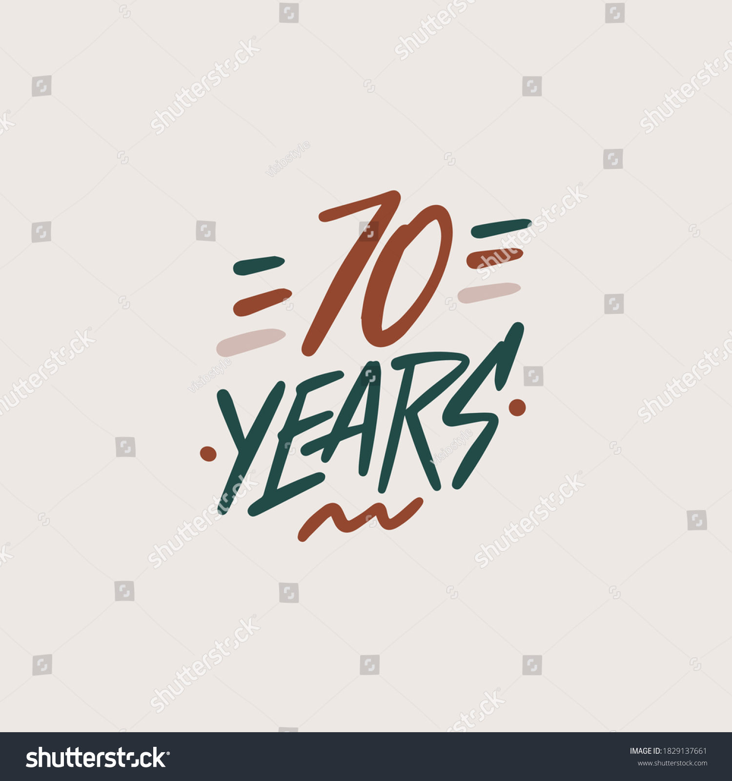 70 Years Anniversary Pictogram Vector Icon Stock Vector (Royalty Free ...