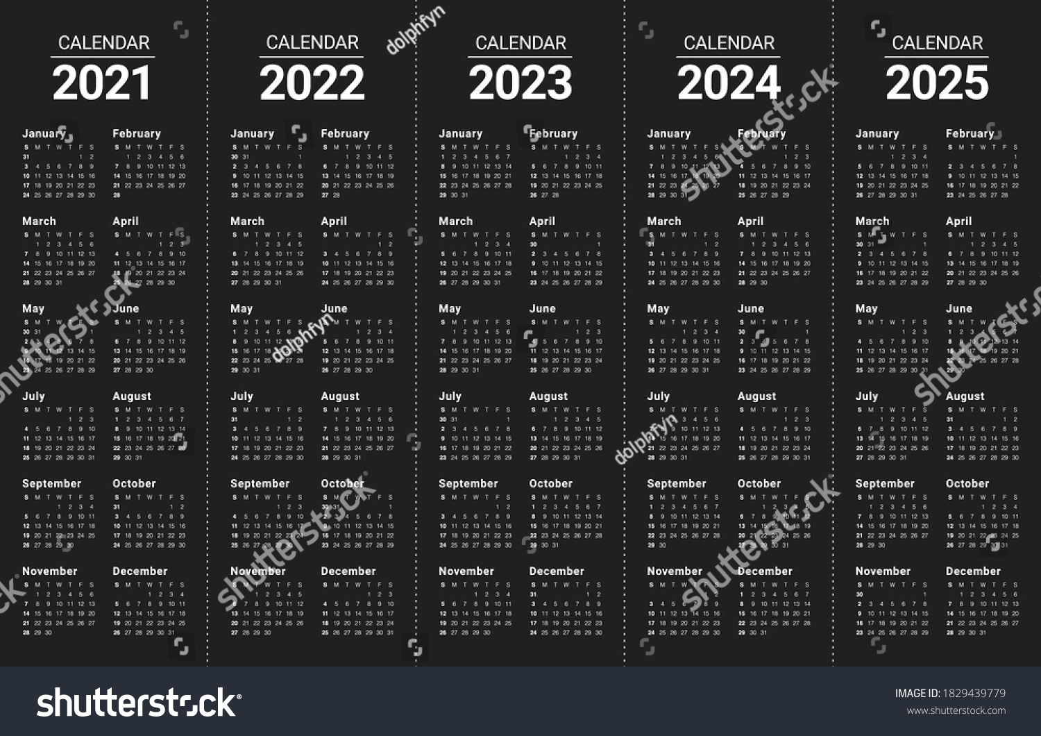 Year 2021 2022 2023 2024 2025 Stock Vector (Royalty Free) 1829439779 ...