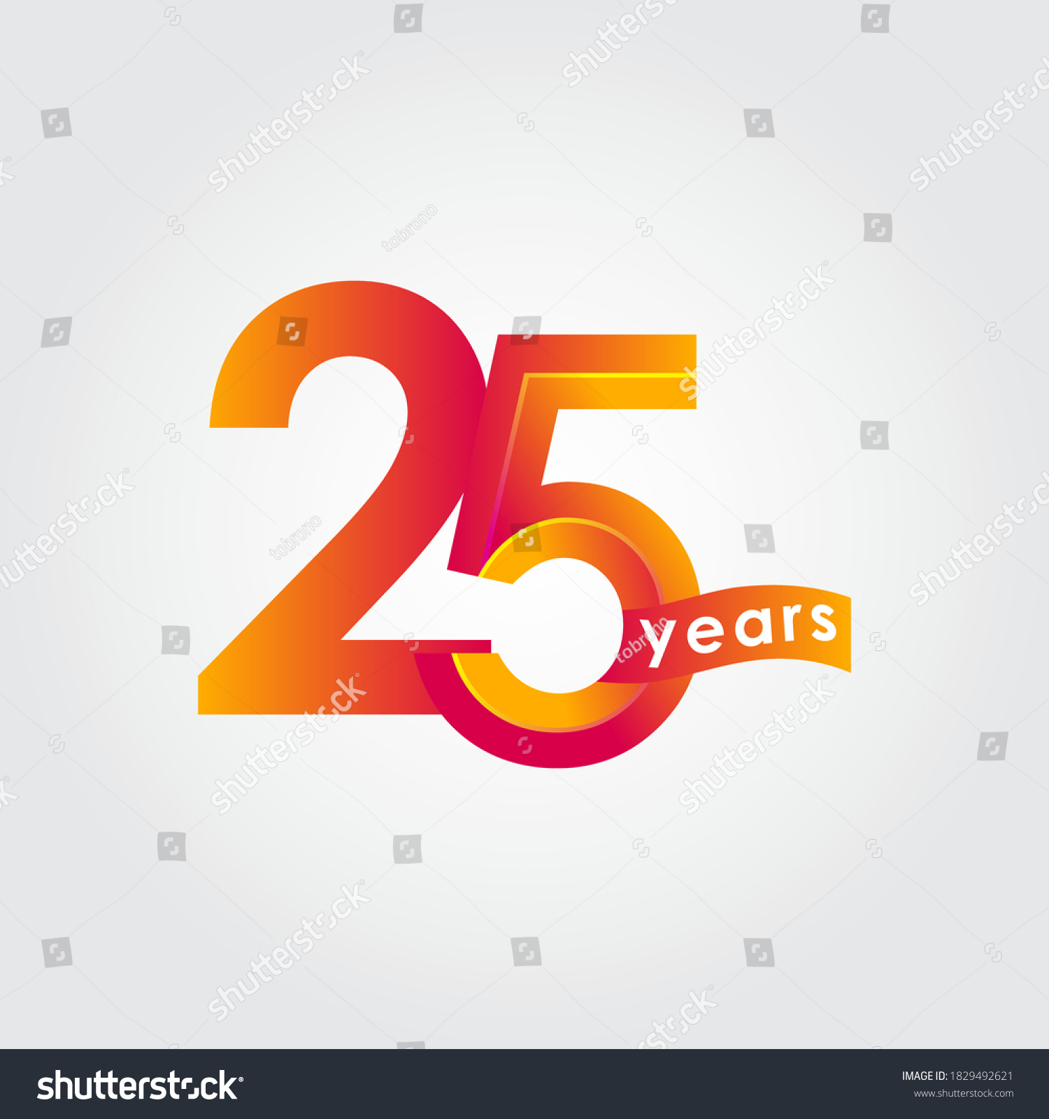 25 Years Anniversary Celebration Vector Template Stock Vector (Royalty ...