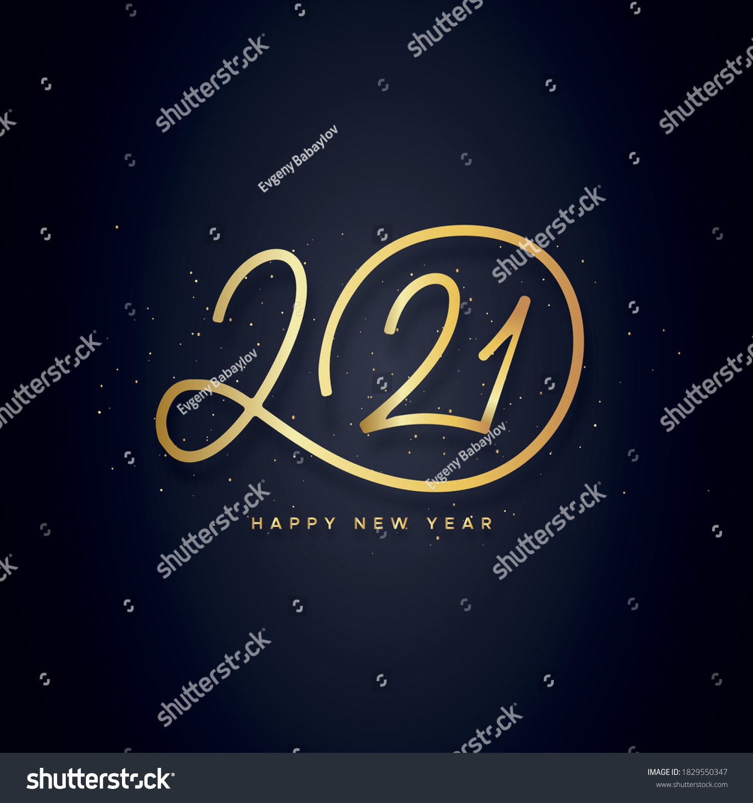 Golden Numbers 2021s New Year Wishes Stock Vector (Royalty Free ...