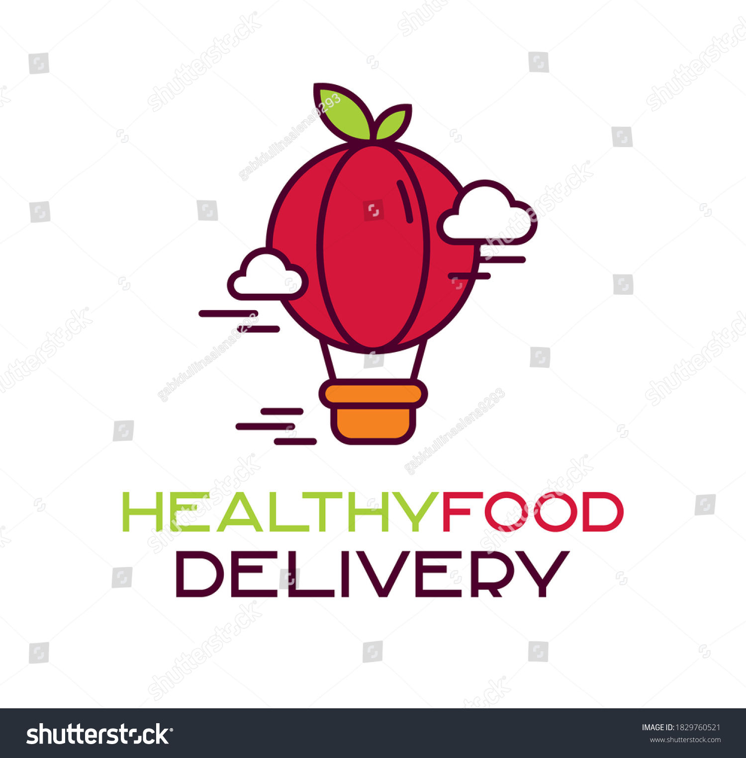 Logo Healthy Food Delivery Logo Food Stock Vector Royalty Free