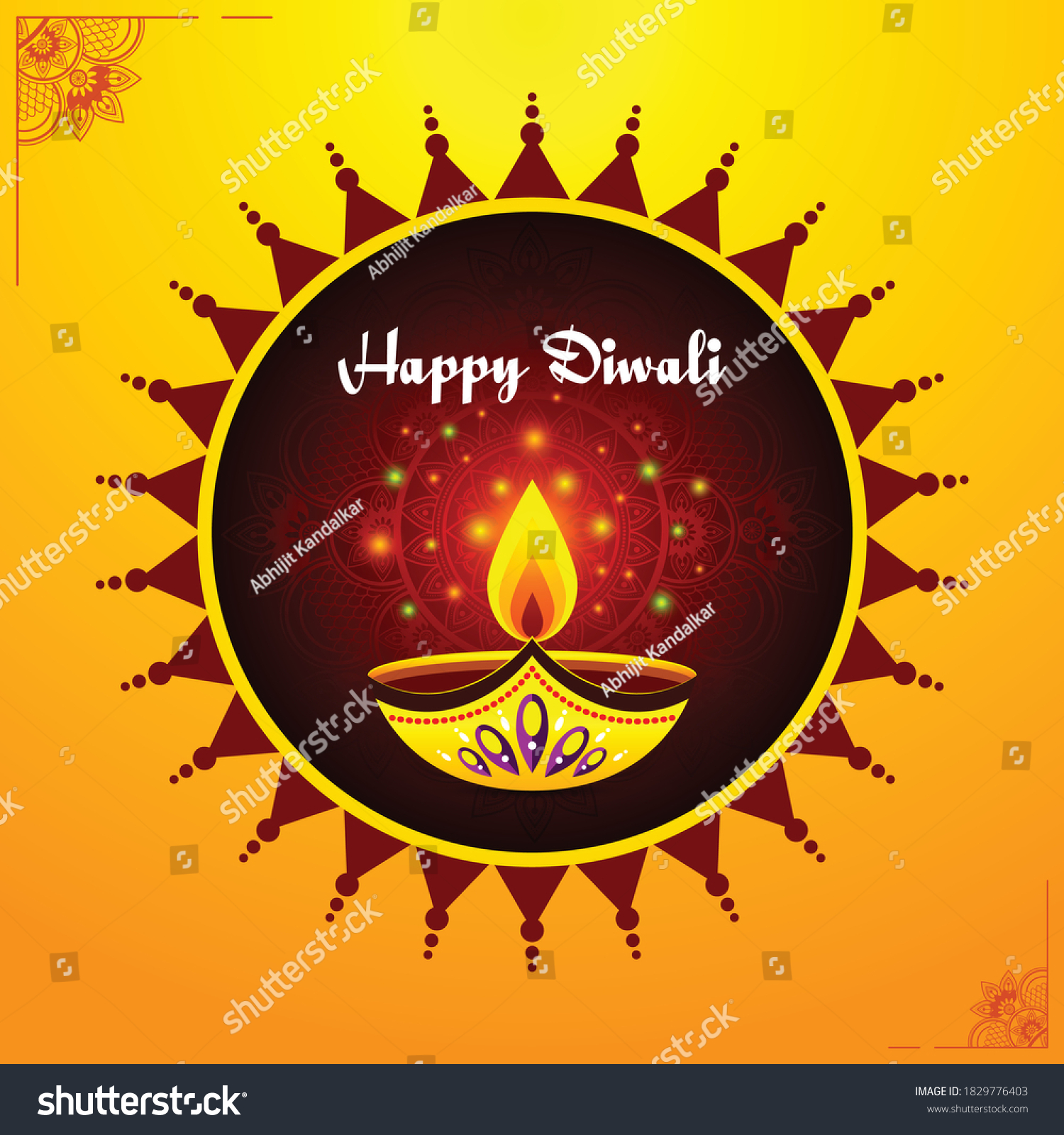 Happy Diwali Festival Diwali Background Rangoli Stock Vector (Royalty ...